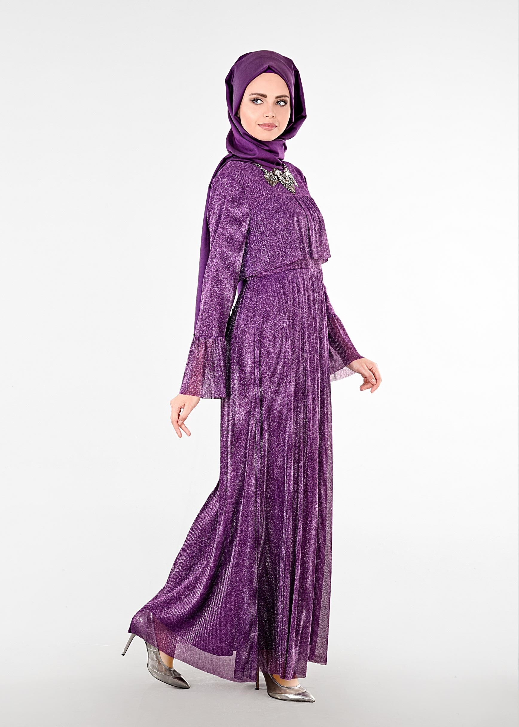 Tesettür giyim MOR 5411 NEW HELEN ABİYE 36/42 TEK38