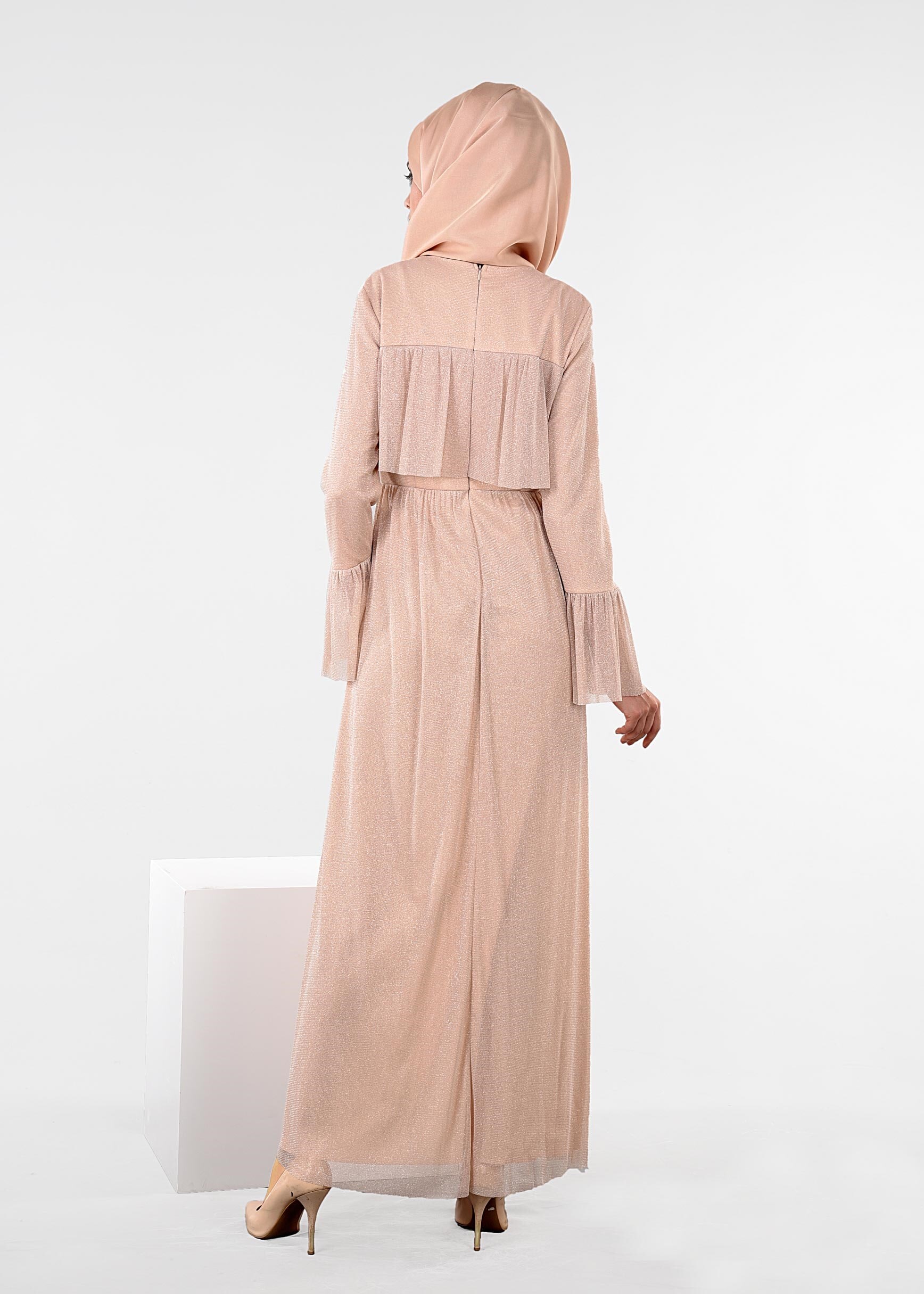 Tesettür giyim PUDRA 5411 NEW HELEN ABİYE 36/42 TEK38