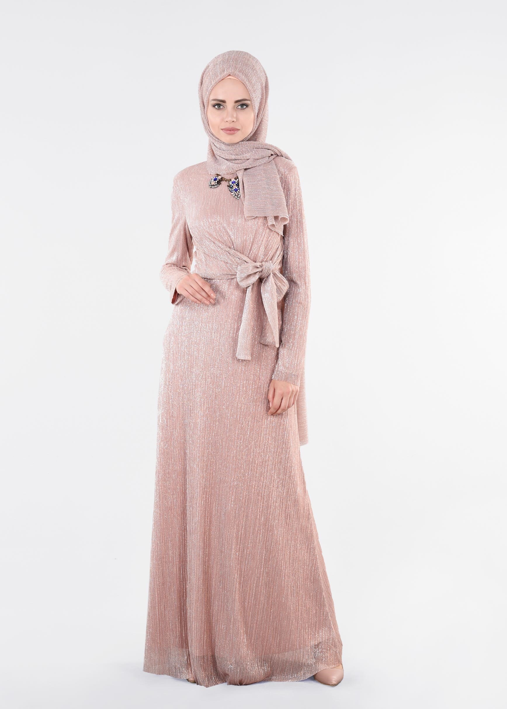 Tesettür giyim PUDRA 5412 NEW CHRİSTİNE ABİYE 36/42