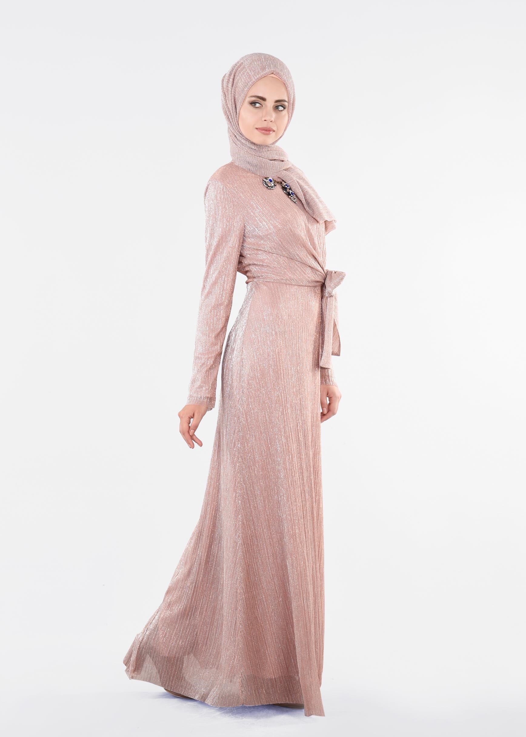 Tesettür giyim PUDRA 5412 NEW CHRİSTİNE ABİYE 36/42