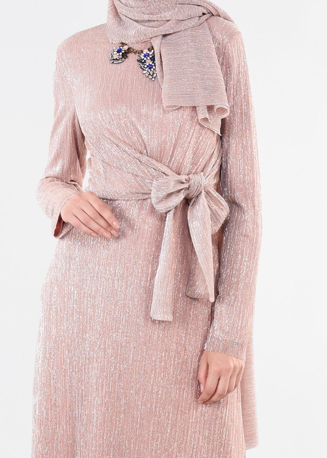 Tesettür giyim PUDRA 5412 NEW CHRİSTİNE ABİYE 36/42