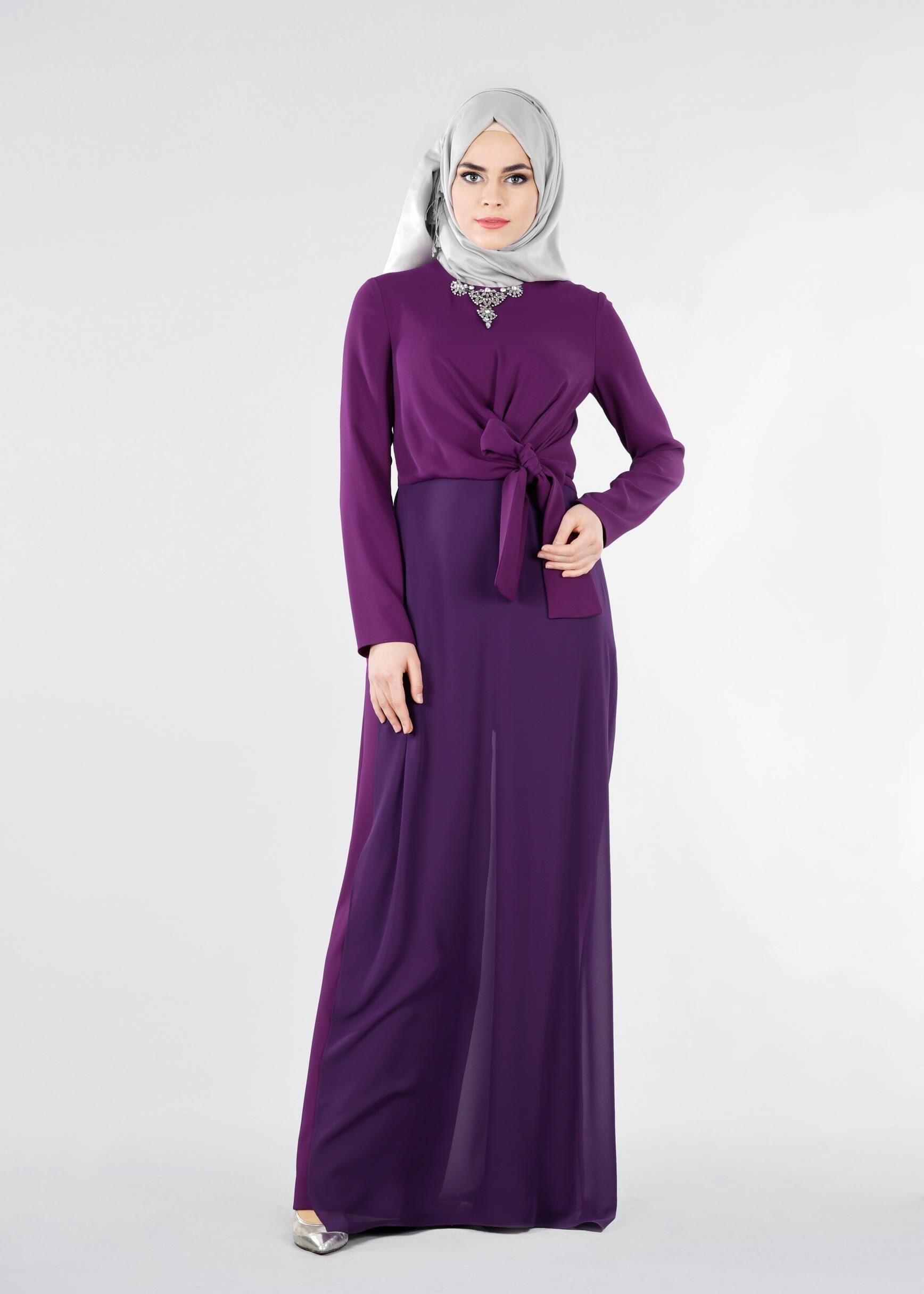 Tesettür giyim MOR 5318 ASLI 5929 TESETTÜR ABİYE TULUM 38/42(38) TEK36