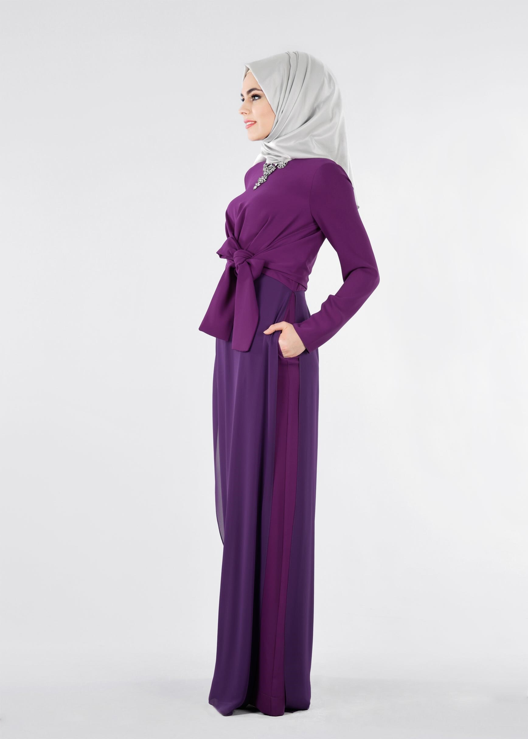 Tesettür giyim MOR 5318 ASLI 5929 TESETTÜR ABİYE TULUM 38/42(38) TEK36