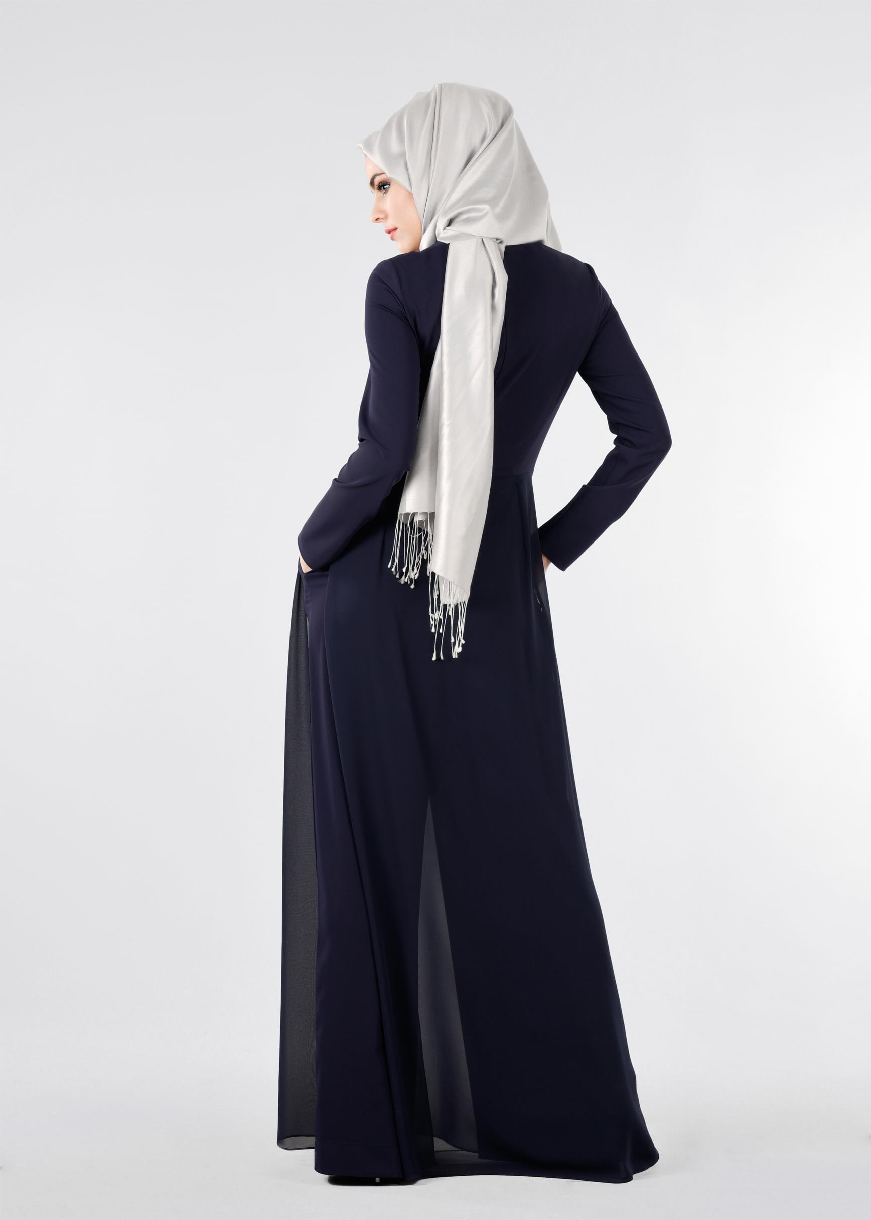 Tesettür giyim LACİVERT 5318 ASLI 5929 TESETTÜR ABİYE TULUM 38/42(38) TEK36