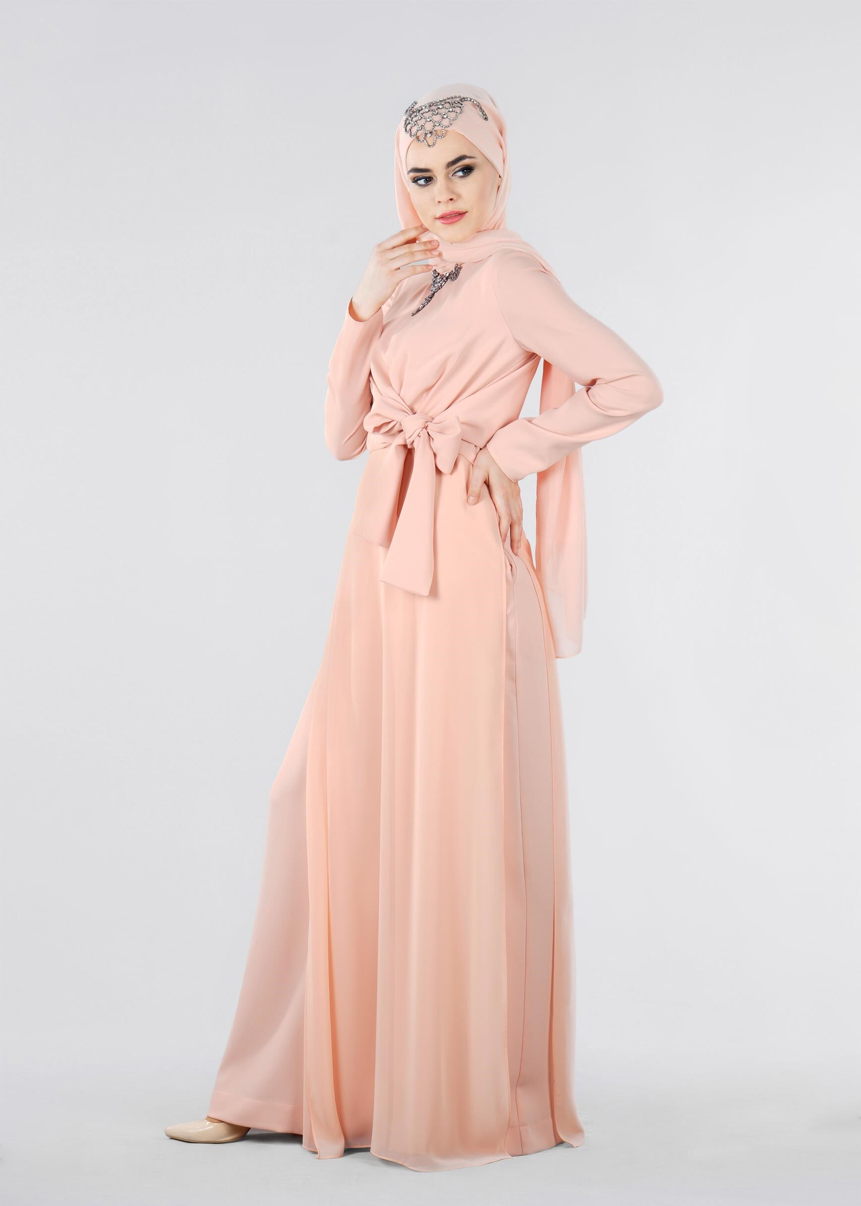 Tesettür giyim PUDRA 5318 ASLI 5929 TESETTÜR ABİYE TULUM 38/42(38) TEK36