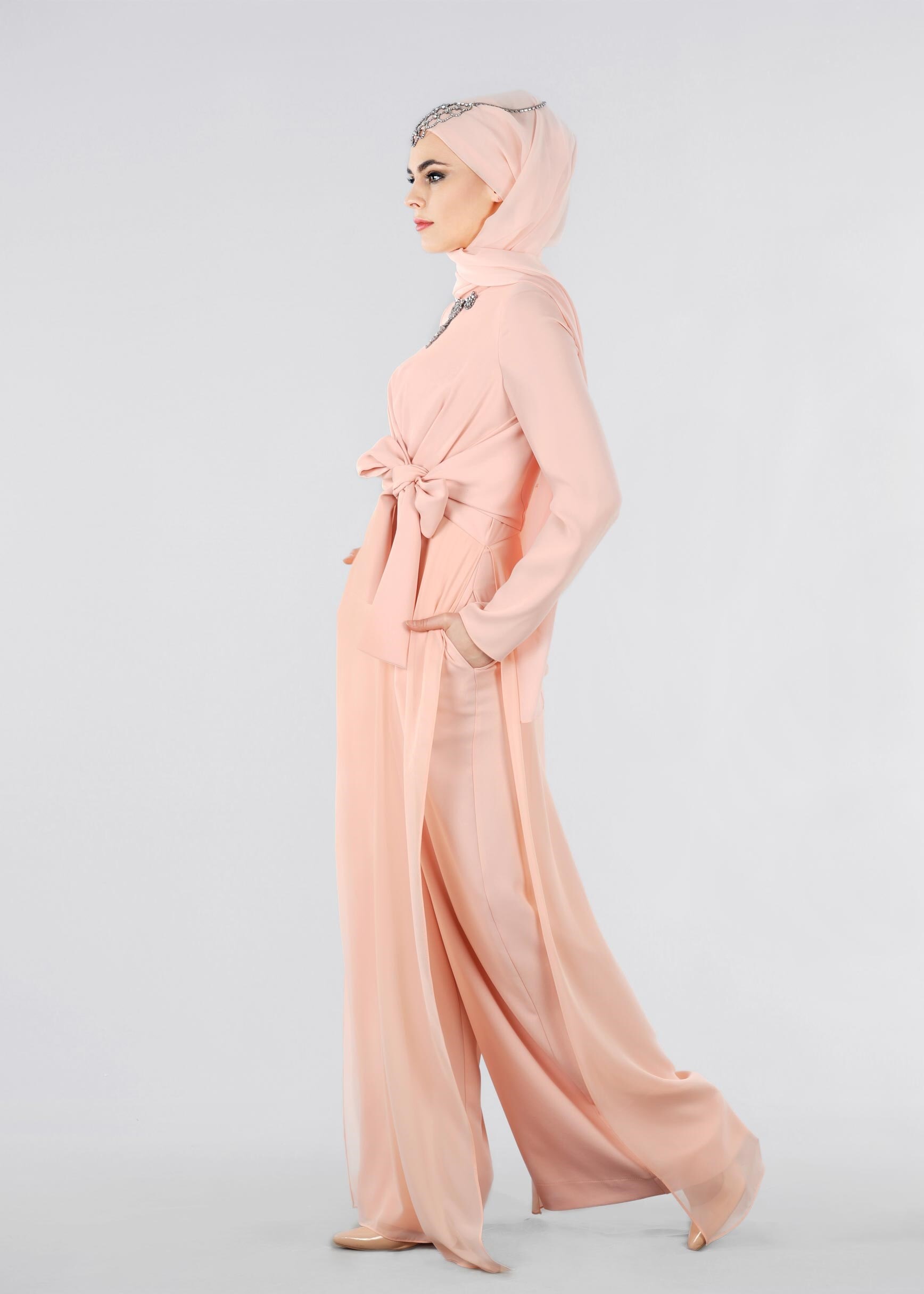 Tesettür giyim PUDRA 5318 ASLI 5929 TESETTÜR ABİYE TULUM 38/42(38) TEK36