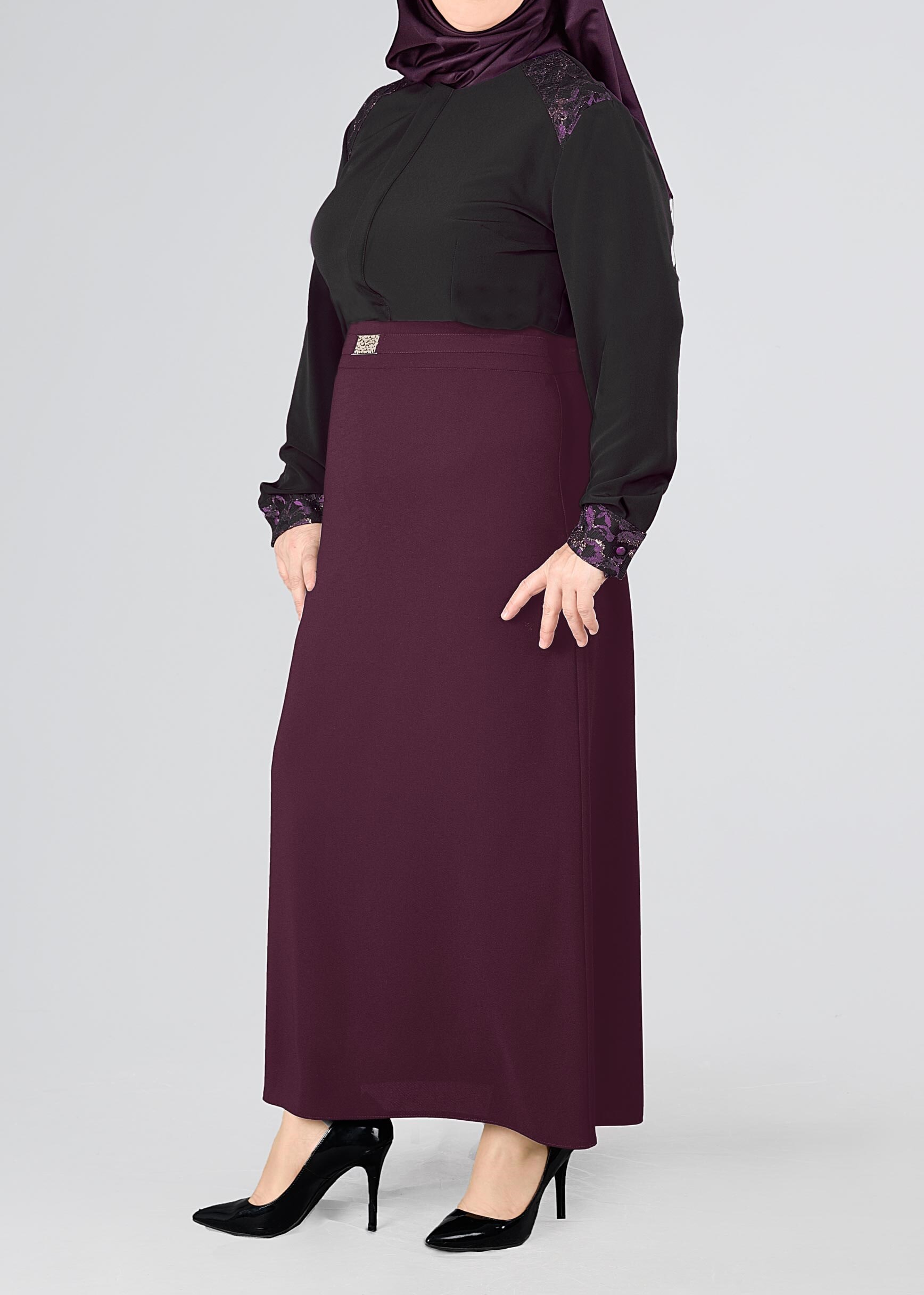 Vêtements hijab NOIR BLOUSE BRODÉE AUX POIGNETS ET AUX ÉPAULES 2680