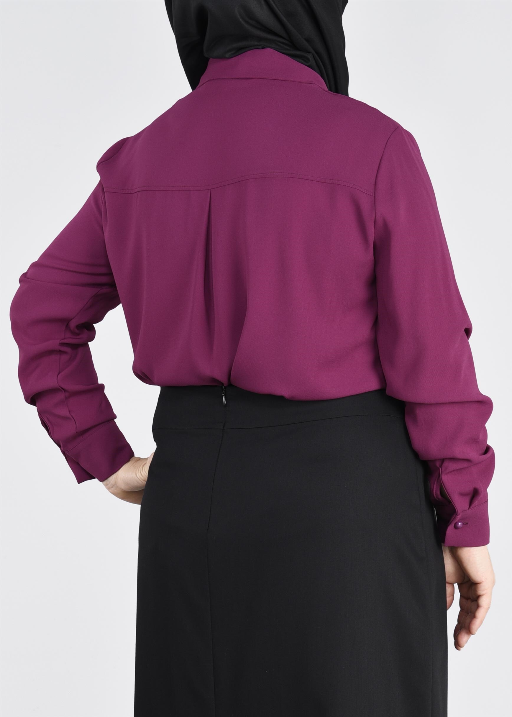 Tesettür giyim FUŞYA 2714 ALEYNA BLUZ 44/50 TEK42