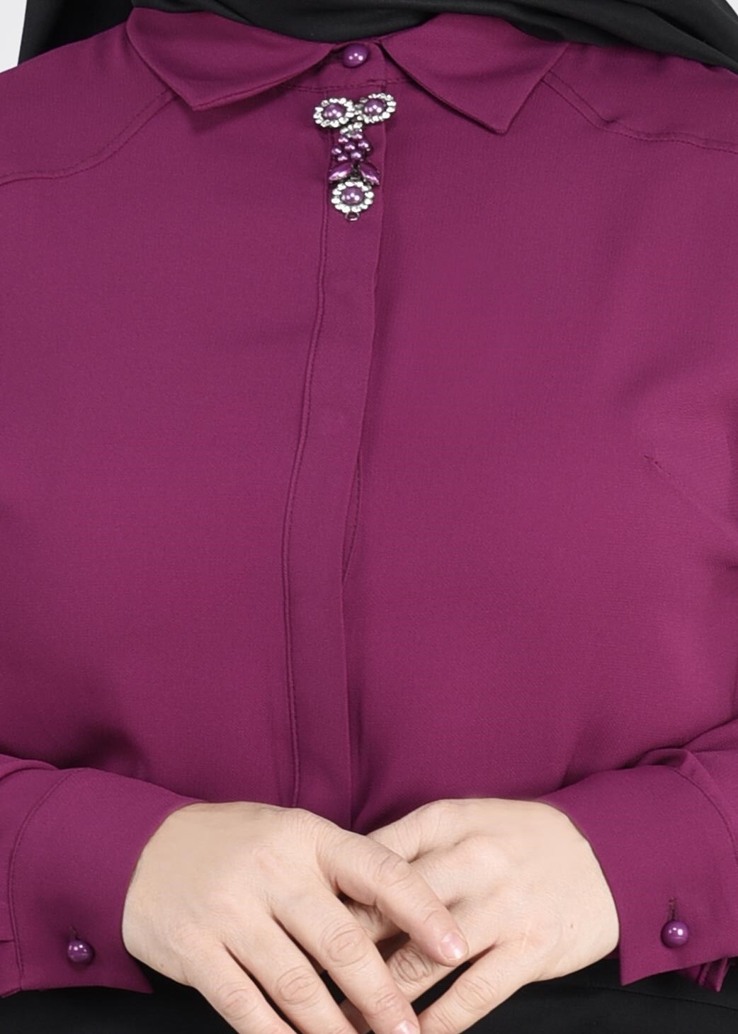 Tesettür giyim FUŞYA 2714 ALEYNA BLUZ 44/50 TEK42