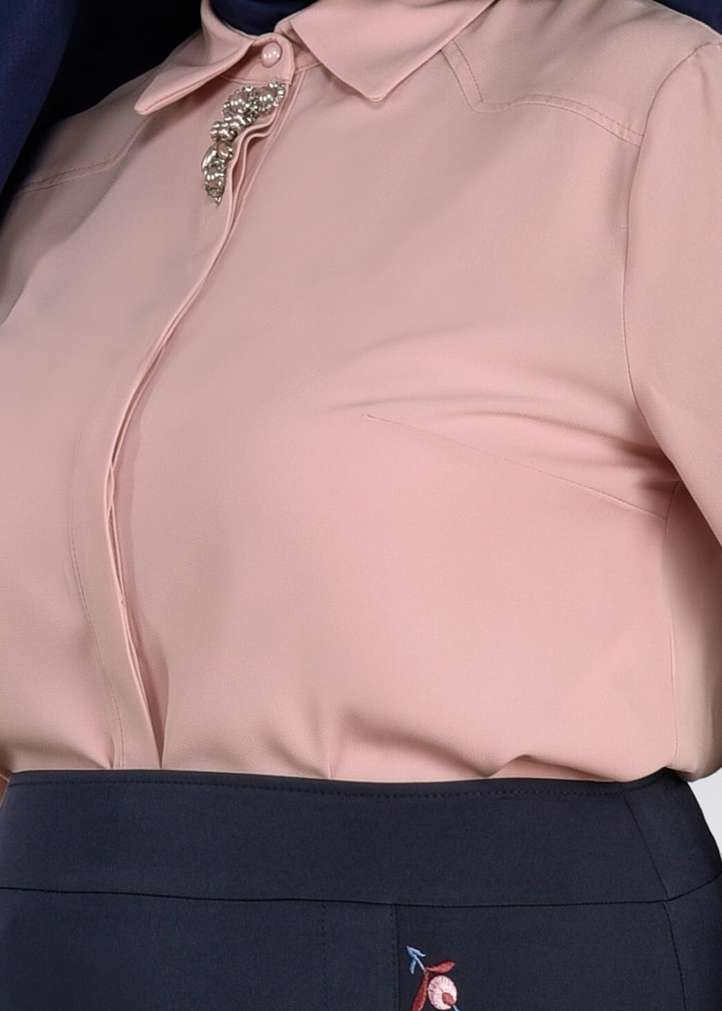 Tesettür giyim PUDRA 2714 ALEYNA BLUZ 44/50 TEK42