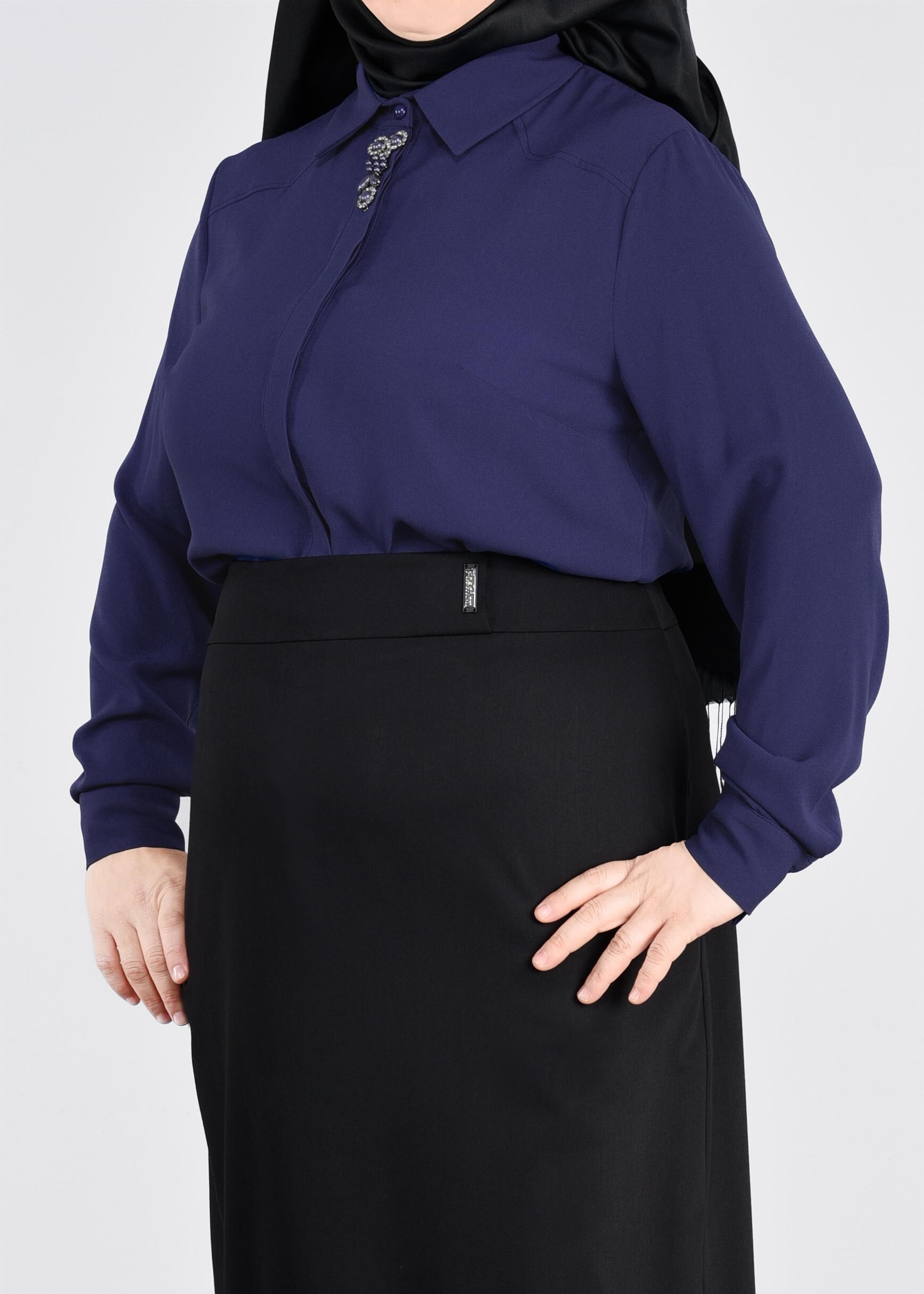 Tesettür giyim LACİVERT 2714 ALEYNA BLUZ 44/50 TEK42