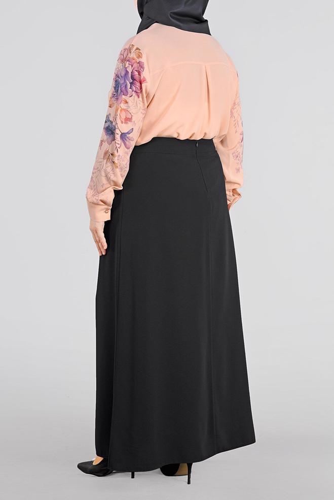 Vêtements hijab POUDRE BLOUSE EN CRÊPE IMPRIMÉ FLEURS 2720 - ALVİNA