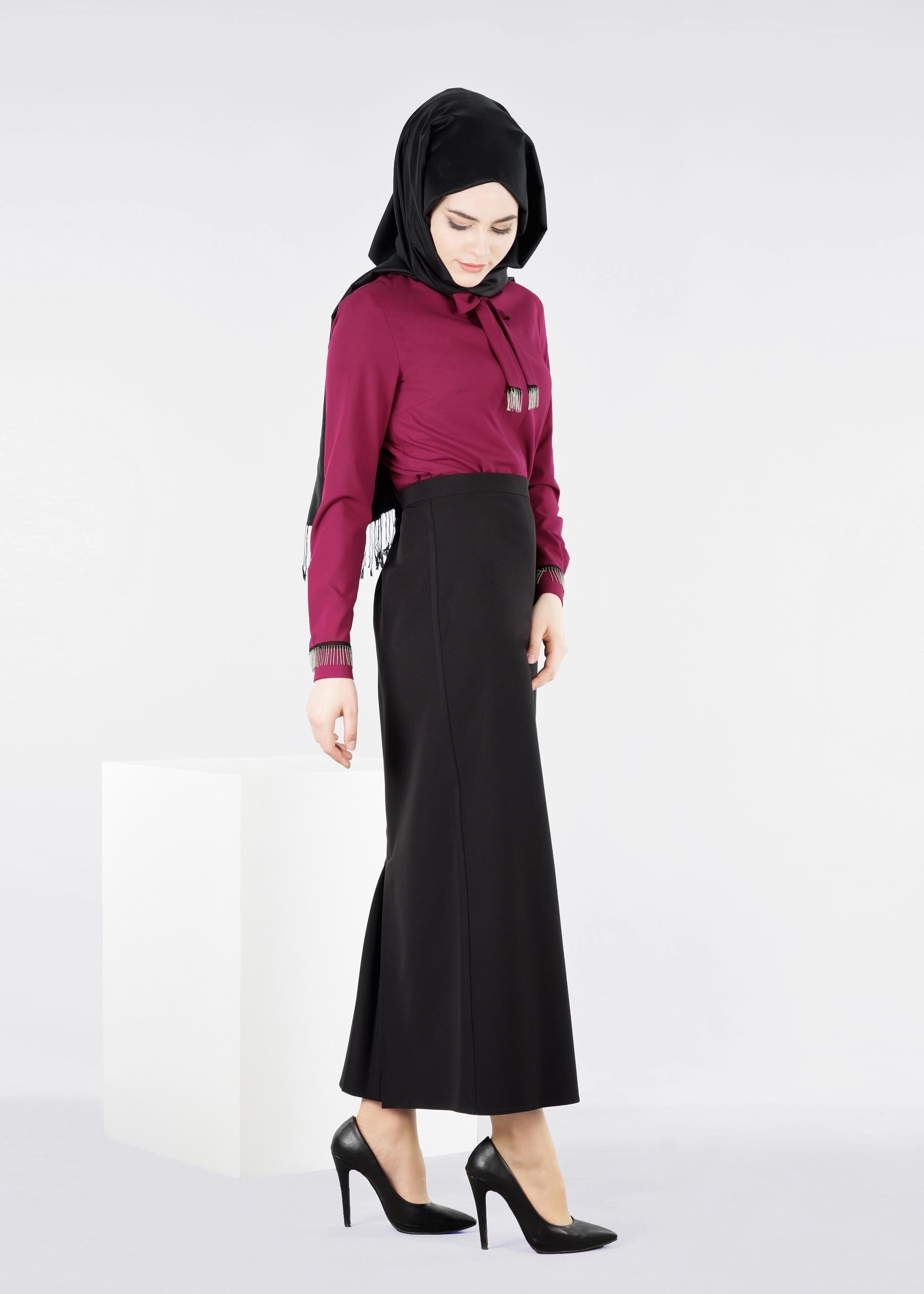 Tesettür giyim FUŞYA 4072 43771 BLUZ 38/46
