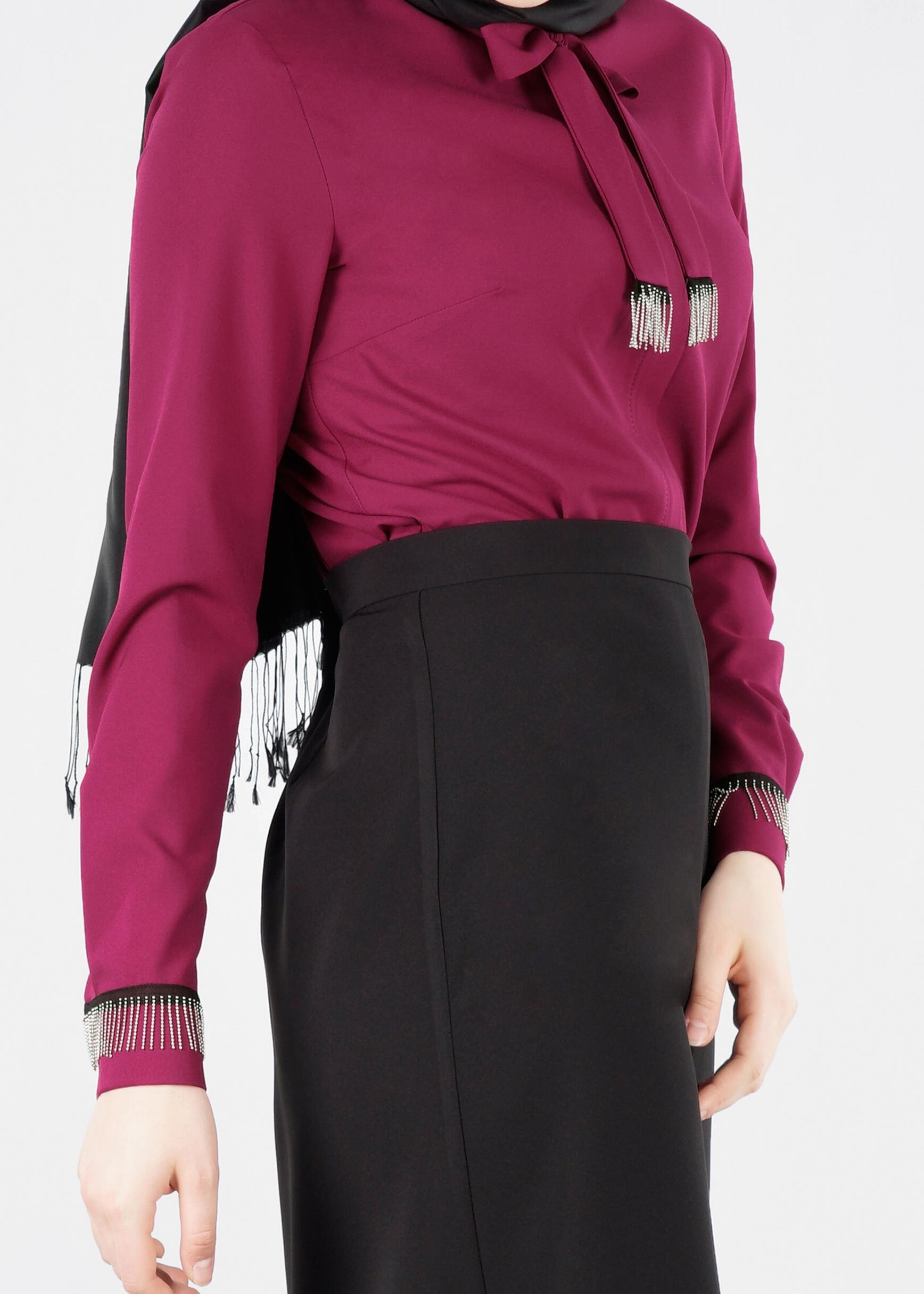 Tesettür giyim FUŞYA 4072 43771 BLUZ 38/46