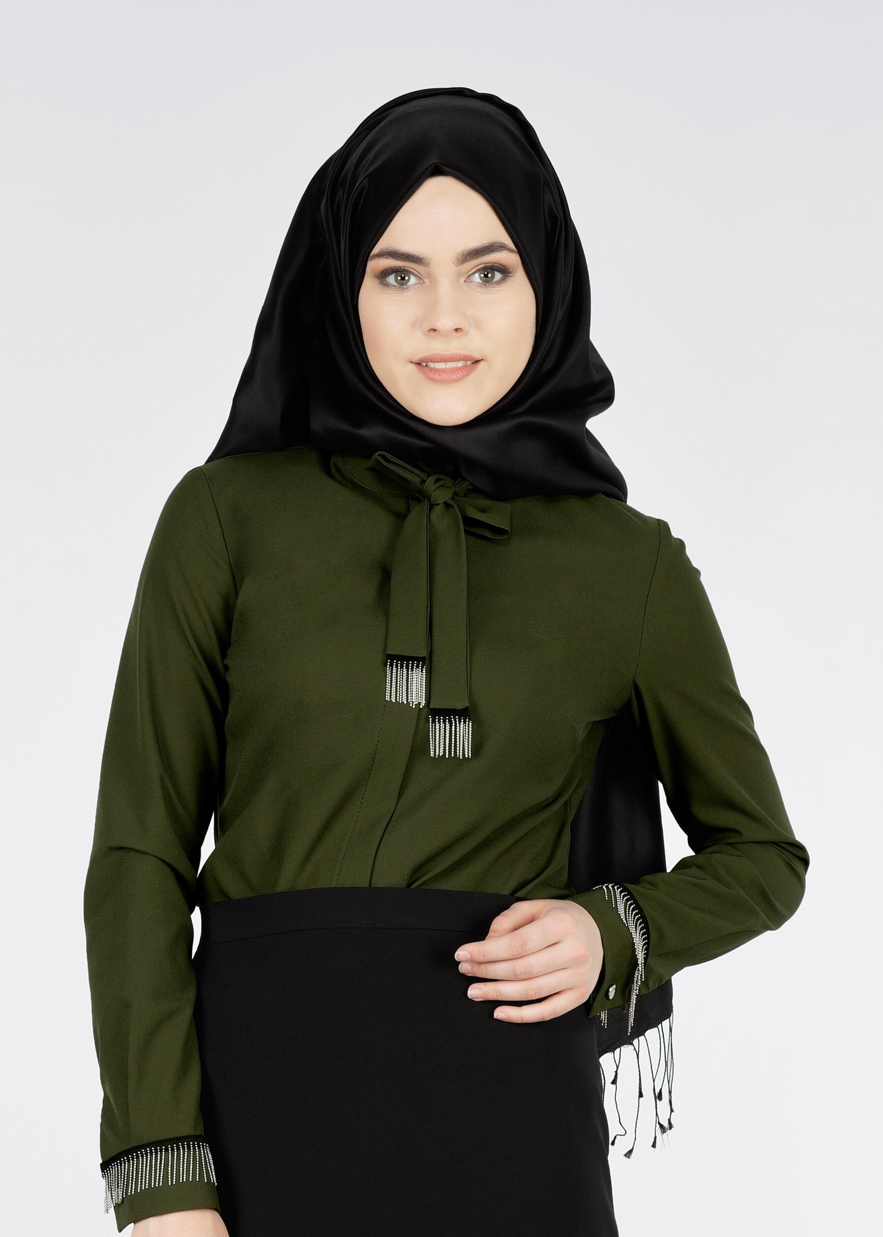 Tesettür giyim HAKİ 4072 43771 BLUZ 38/46