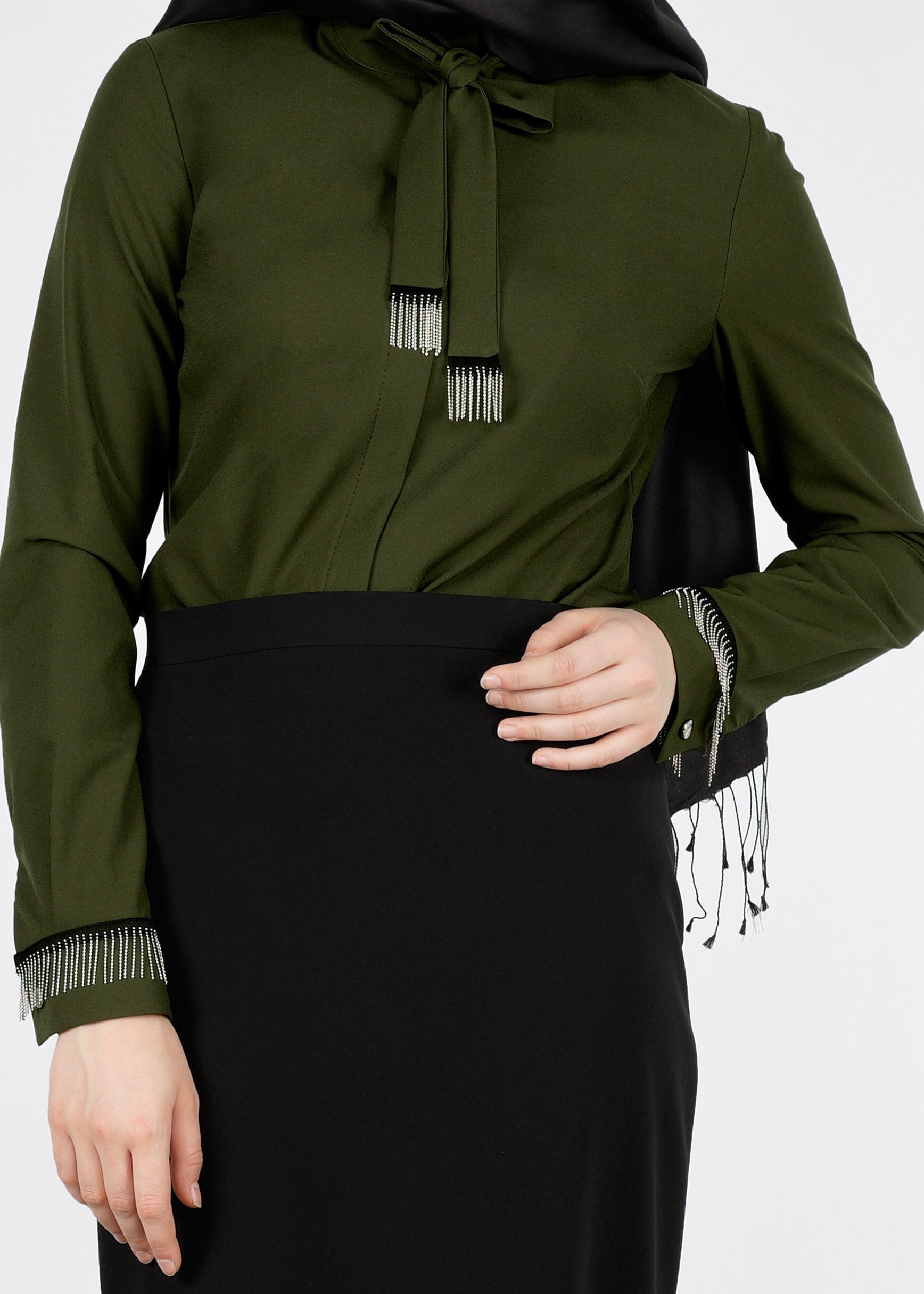 Tesettür giyim HAKİ 4072 43771 BLUZ 38/46