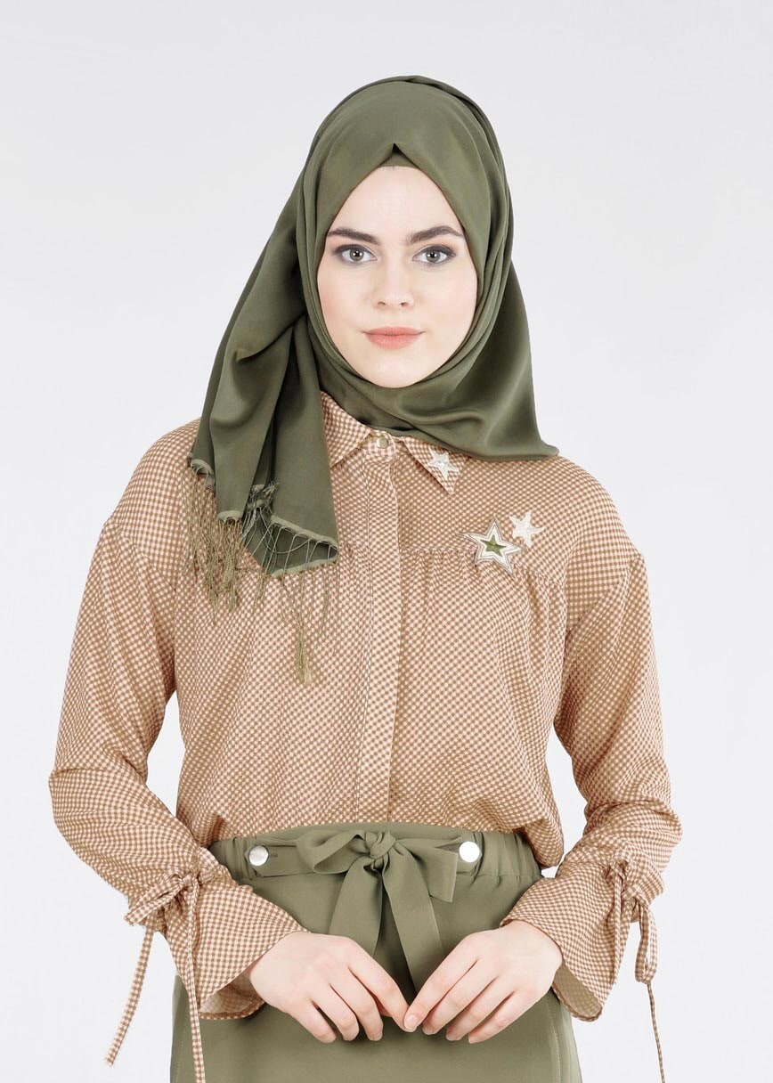 Tesettür giyim PUDRA 4108 CAPRİ 11242 BLUZ 36/44 TEK38