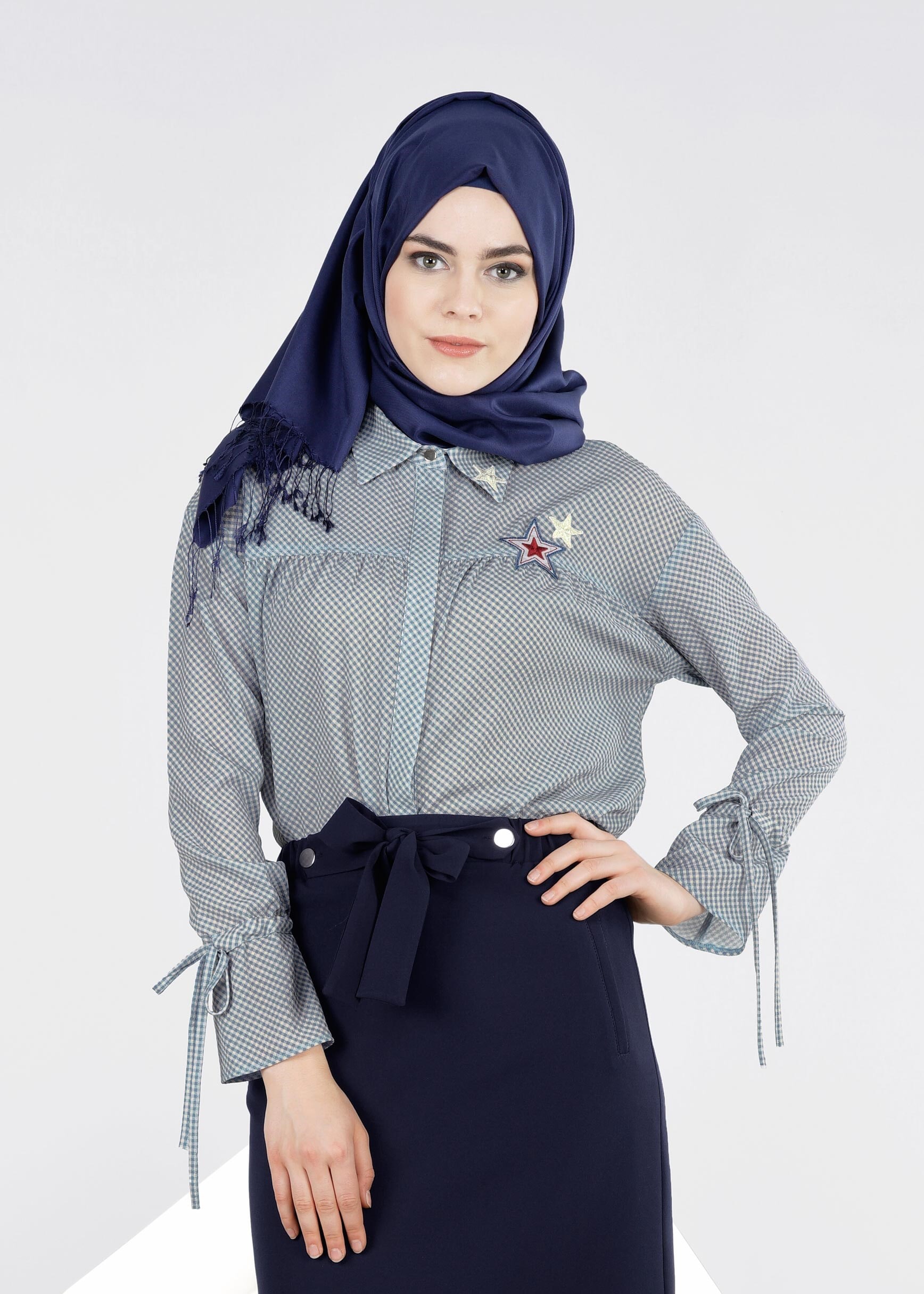 Tesettür giyim MAVİ 4108 CAPRİ 11242 BLUZ 36/44 TEK38