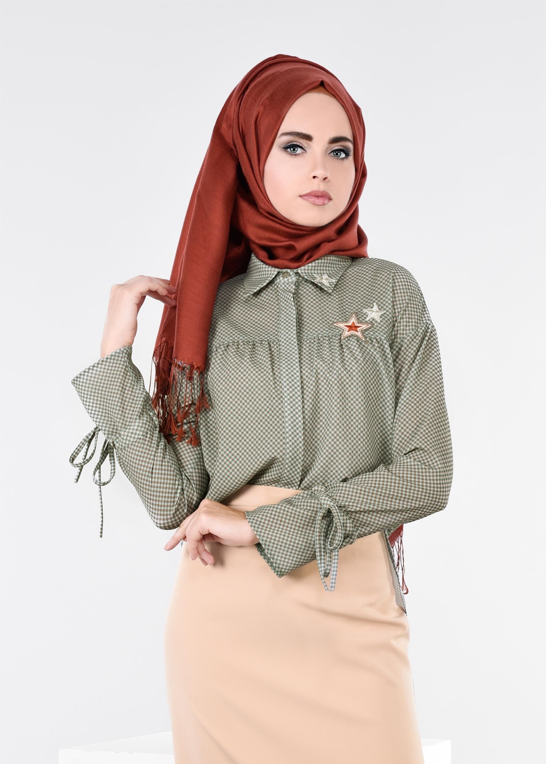 Tesettür giyim YEŞİL 4108 CAPRİ 11242 BLUZ 36/44 TEK38