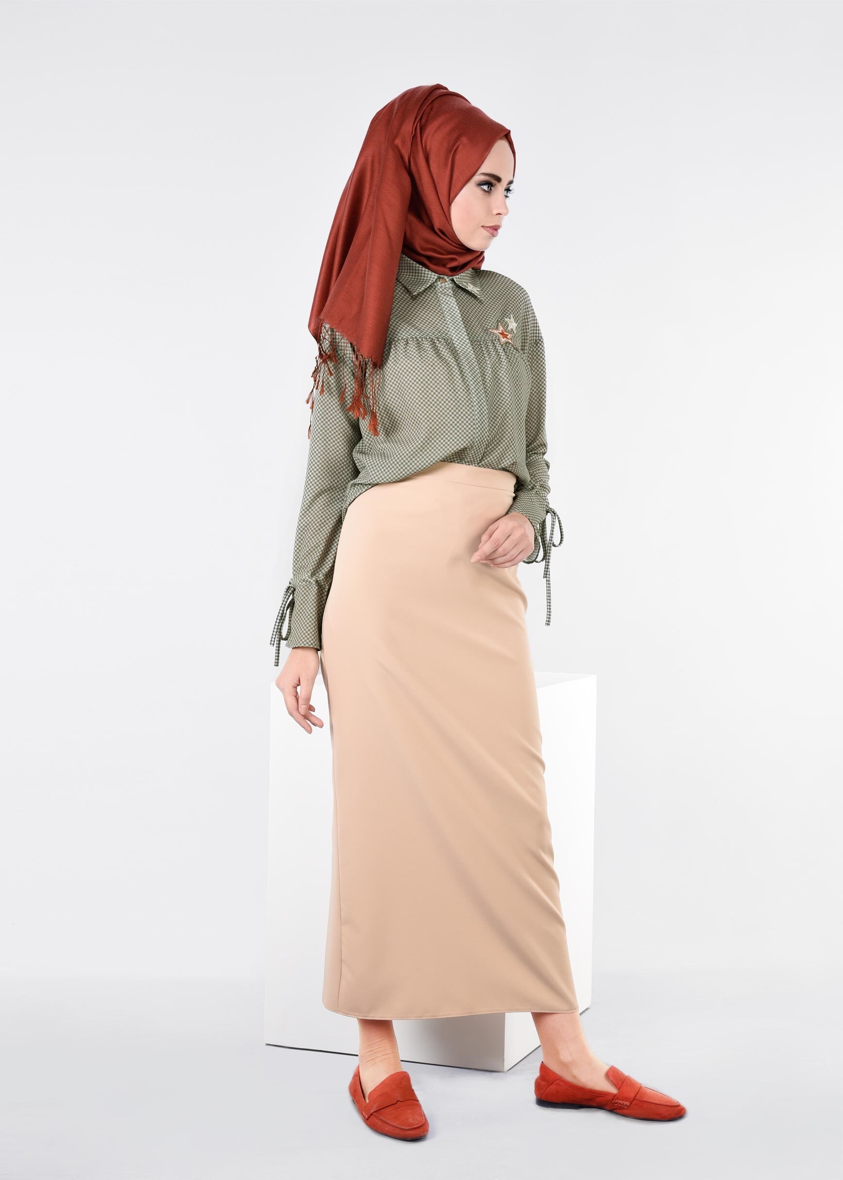 Tesettür giyim YEŞİL 4108 CAPRİ 11242 BLUZ 36/44 TEK38