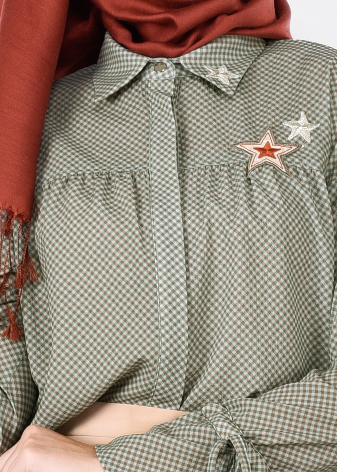 Tesettür giyim YEŞİL 4108 CAPRİ 11242 BLUZ 36/44 TEK38