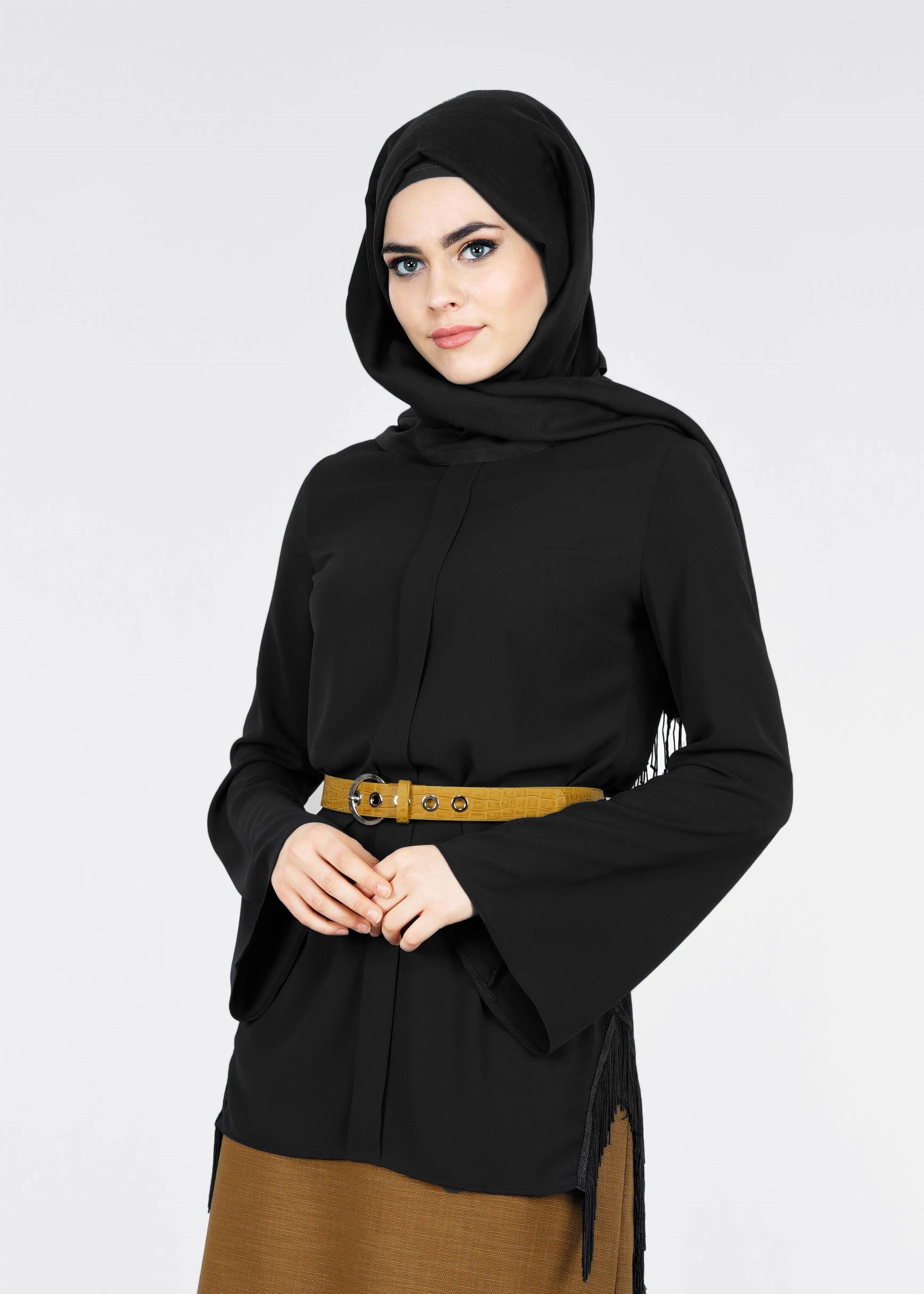 Tesettür giyim SİYAH 4140 NİŞANTAŞI TESETTÜR BLUZ 38/46 TEK40-38