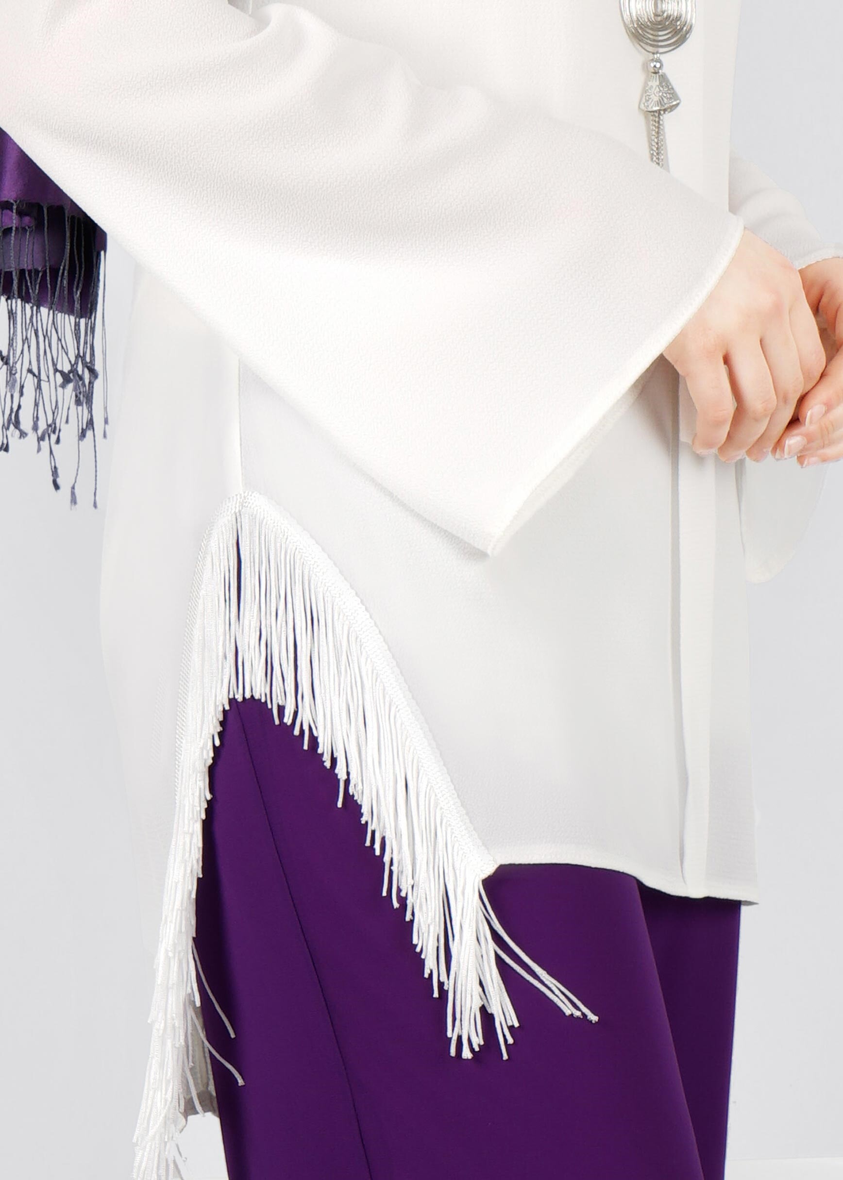 Tesettür giyim BEYAZ 4140 NİŞANTAŞI TESETTÜR BLUZ 38/46 TEK40-38