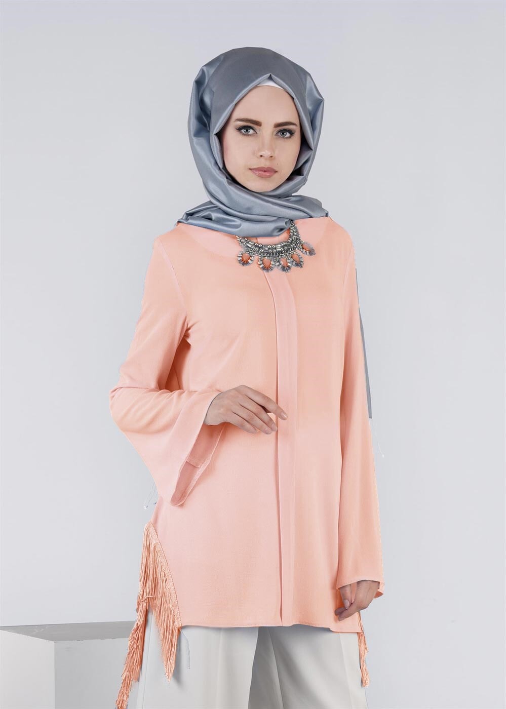 Tesettür giyim PUDRA 4140 NİŞANTAŞI TESETTÜR BLUZ 38/46 TEK40-38