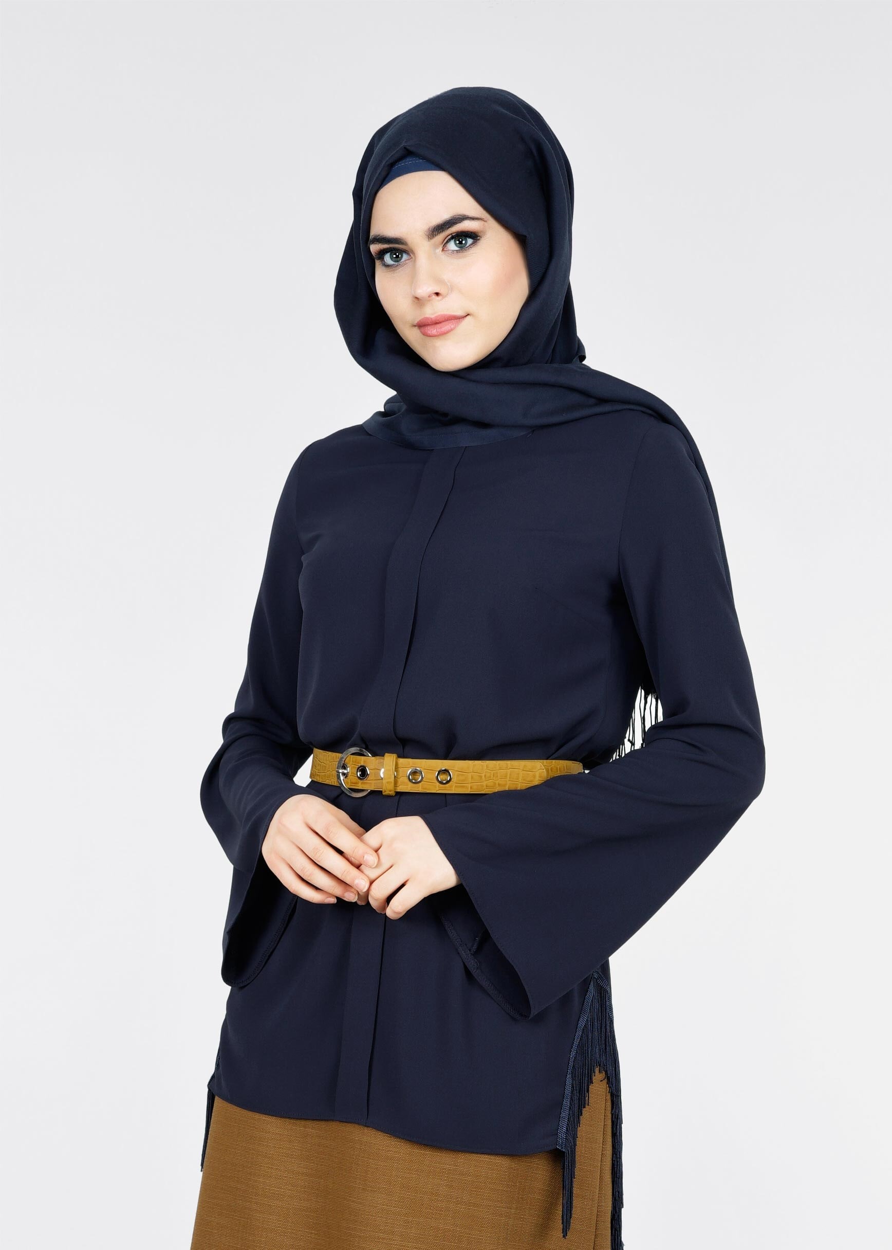 Tesettür giyim LACİVERT 4140 NİŞANTAŞI TESETTÜR BLUZ 38/46 TEK40-38