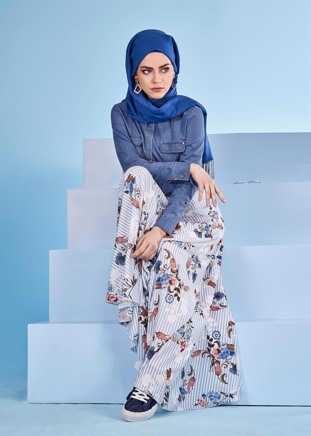 Tesettür giyim LACİVERT 4260 DEREN BLUZ 36/44