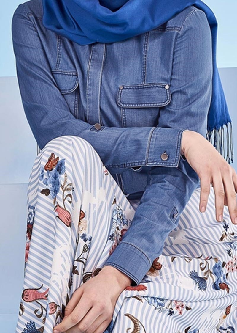 Tesettür giyim LACİVERT 4260 DEREN BLUZ 36/44