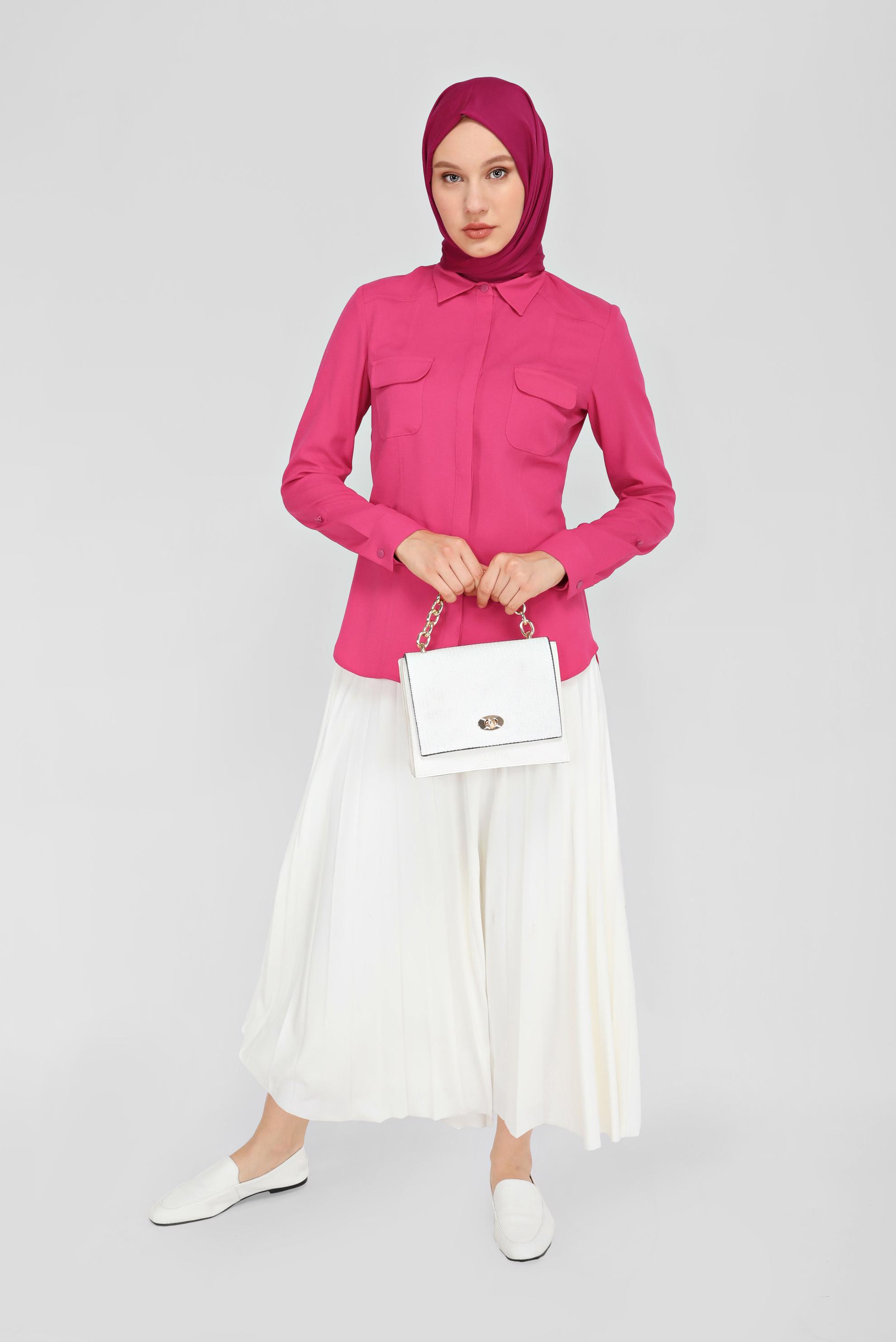 Tesettür giyim FUŞYA 4303 NORA BLUZ 36/44 TEK40