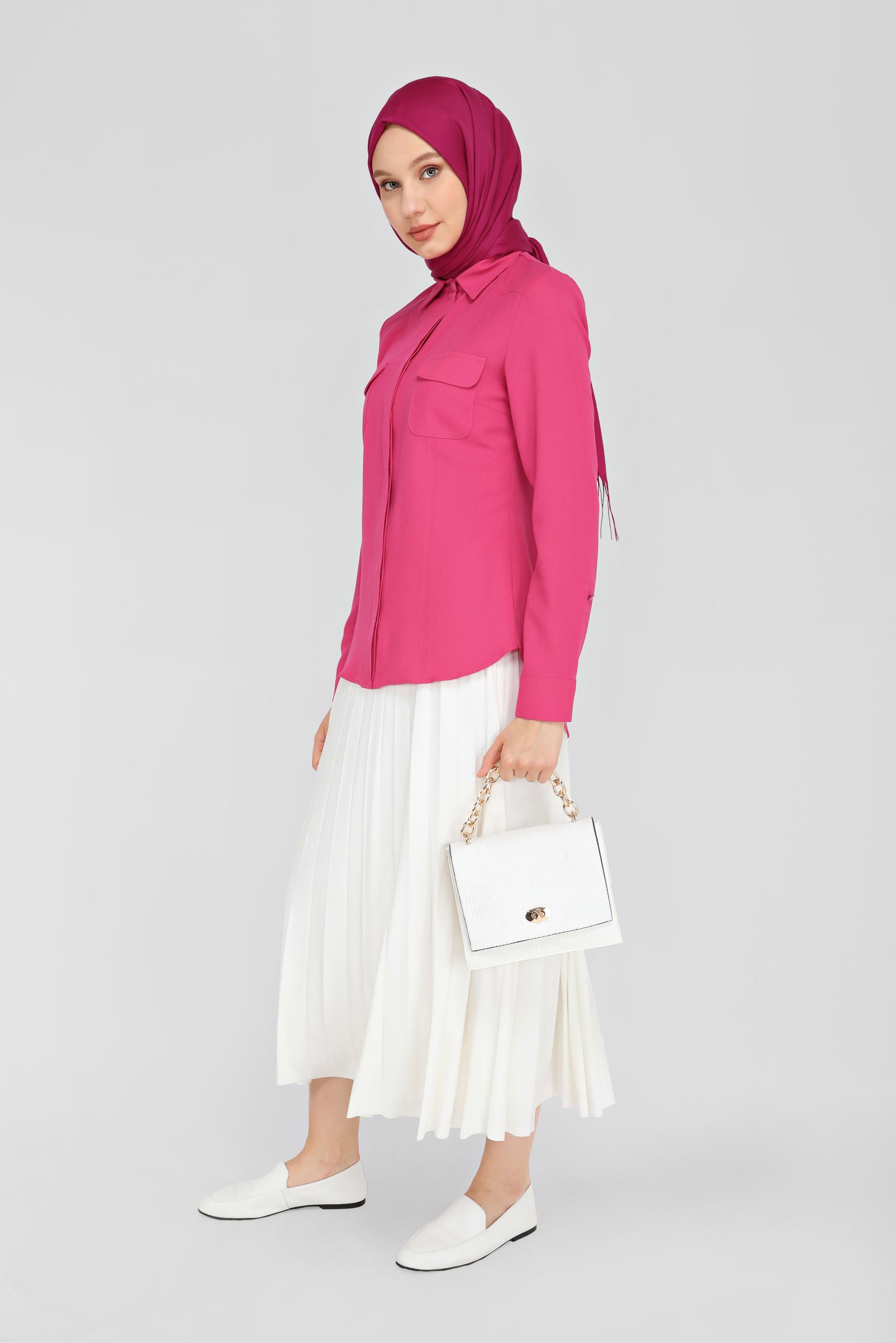 Tesettür giyim FUŞYA 4303 NORA BLUZ 36/44 TEK40