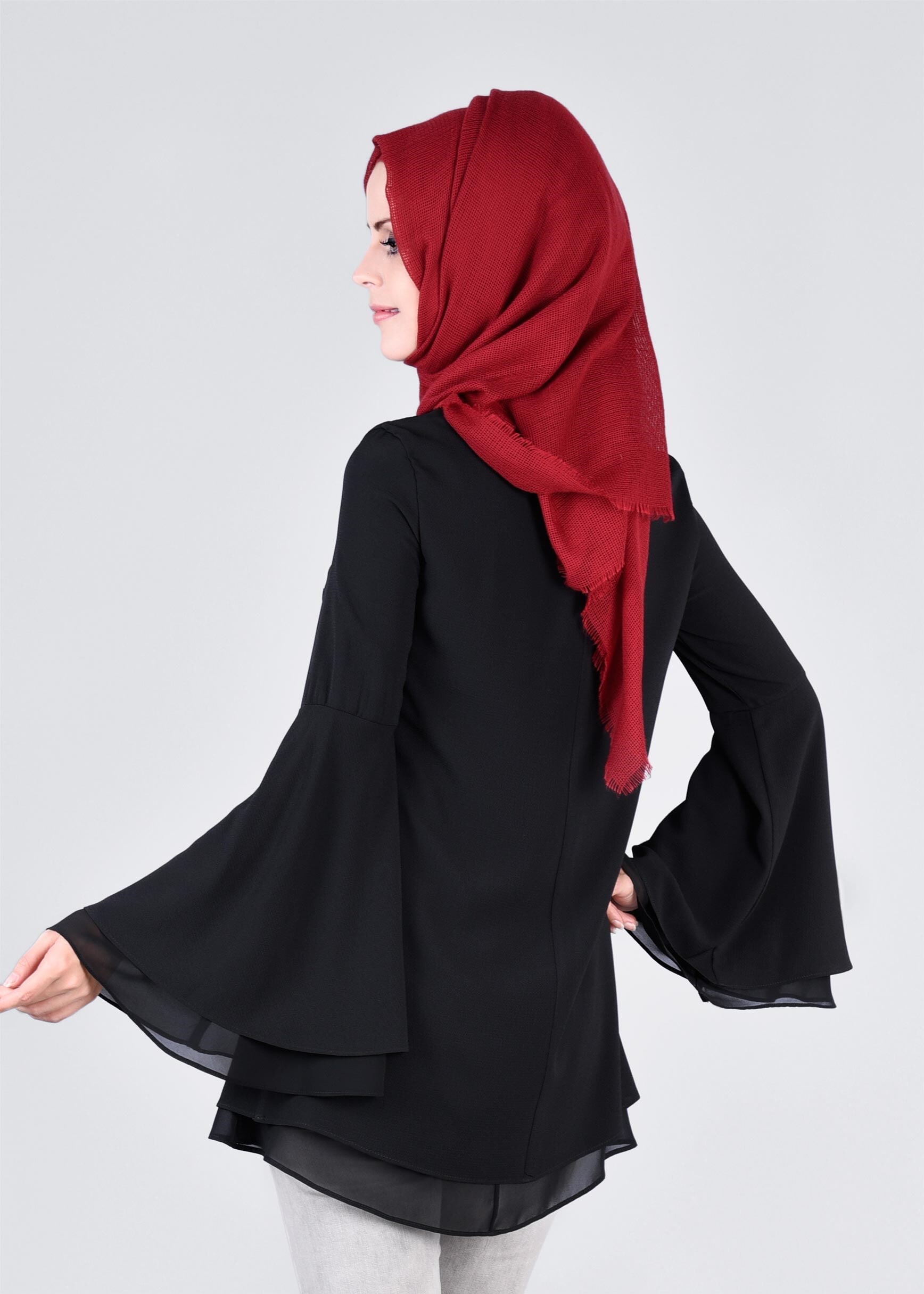 Tesettür giyim SİYAH 4330 NİŞANTAŞI BLUZ 38/46 TEK36