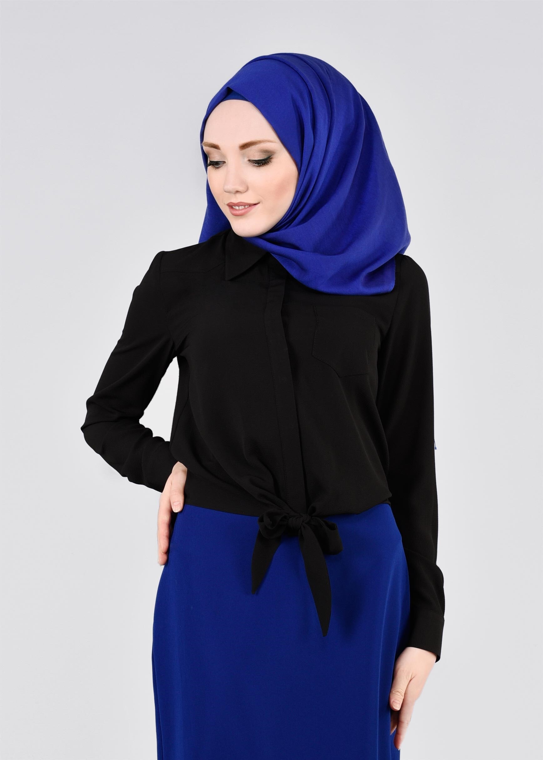 Tesettür giyim SİYAH 4360 NİŞANTAŞI BLUZ 36/42