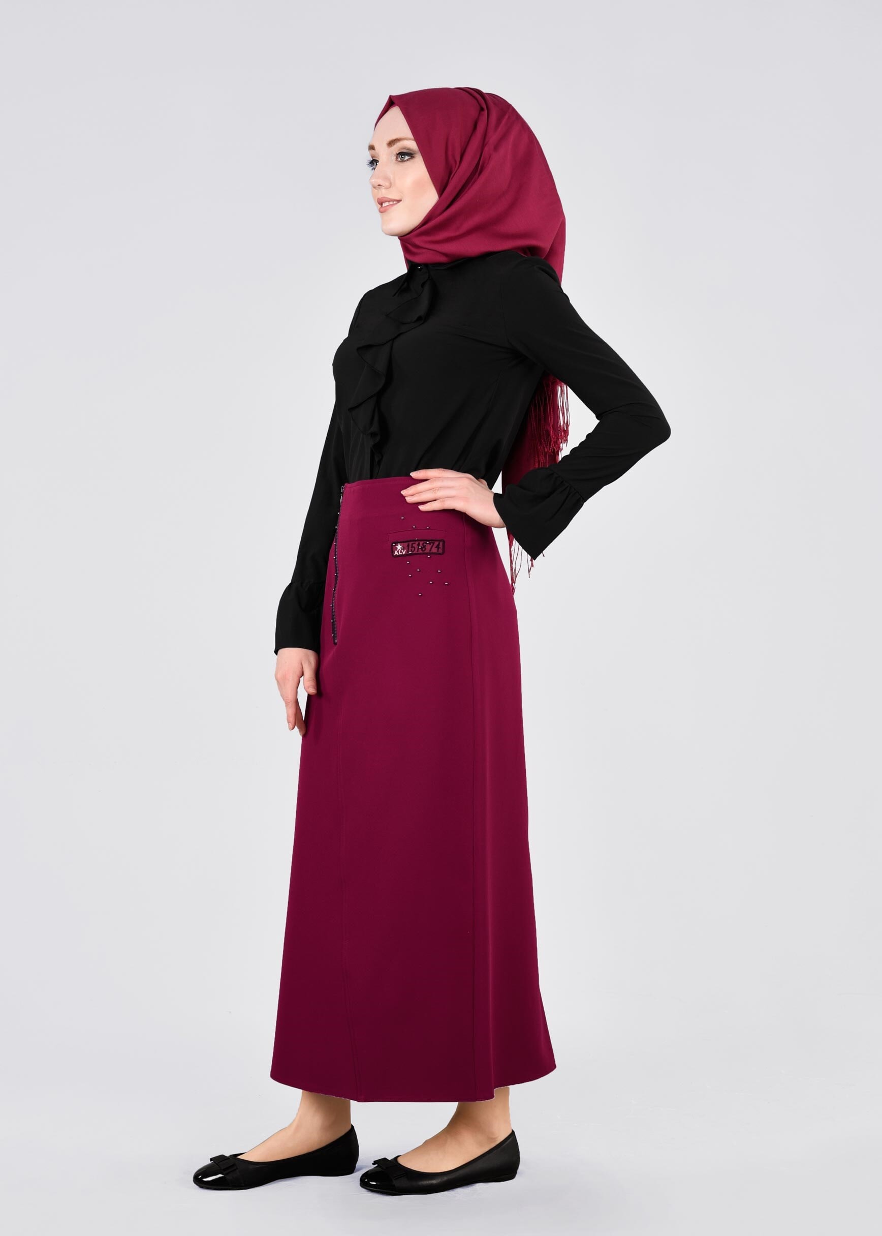 Tesettür giyim SİYAH 4397 NEW FESTİVAL BLUZ 38/46 TEK40