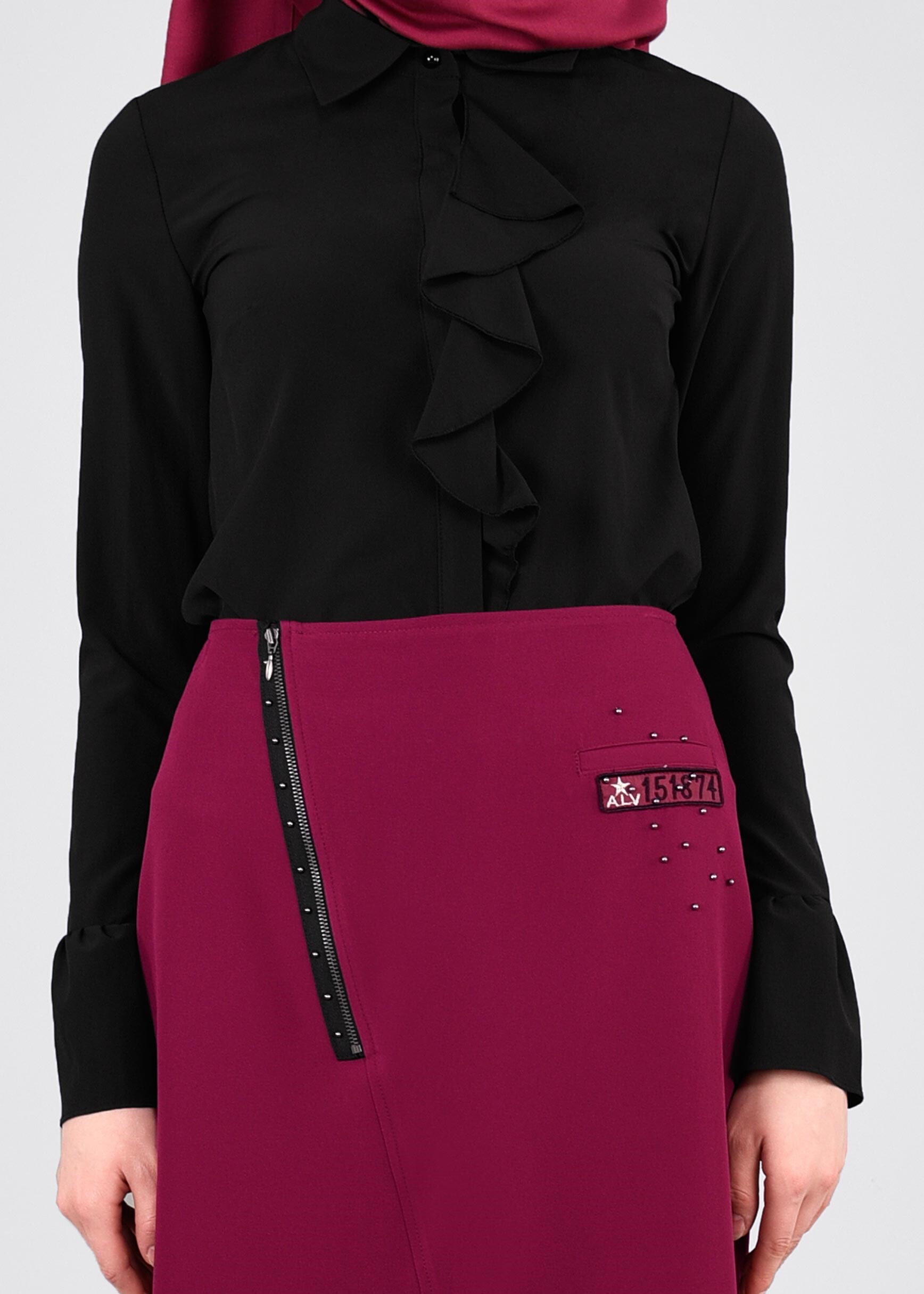 Tesettür giyim SİYAH 4397 NEW FESTİVAL BLUZ 38/46 TEK40