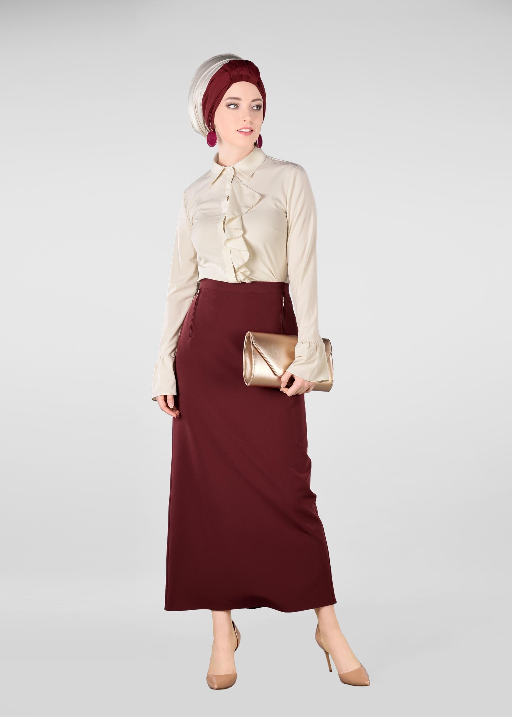 Tesettür giyim BEJ 4397 NEW FESTİVAL BLUZ 38/46 TEK40