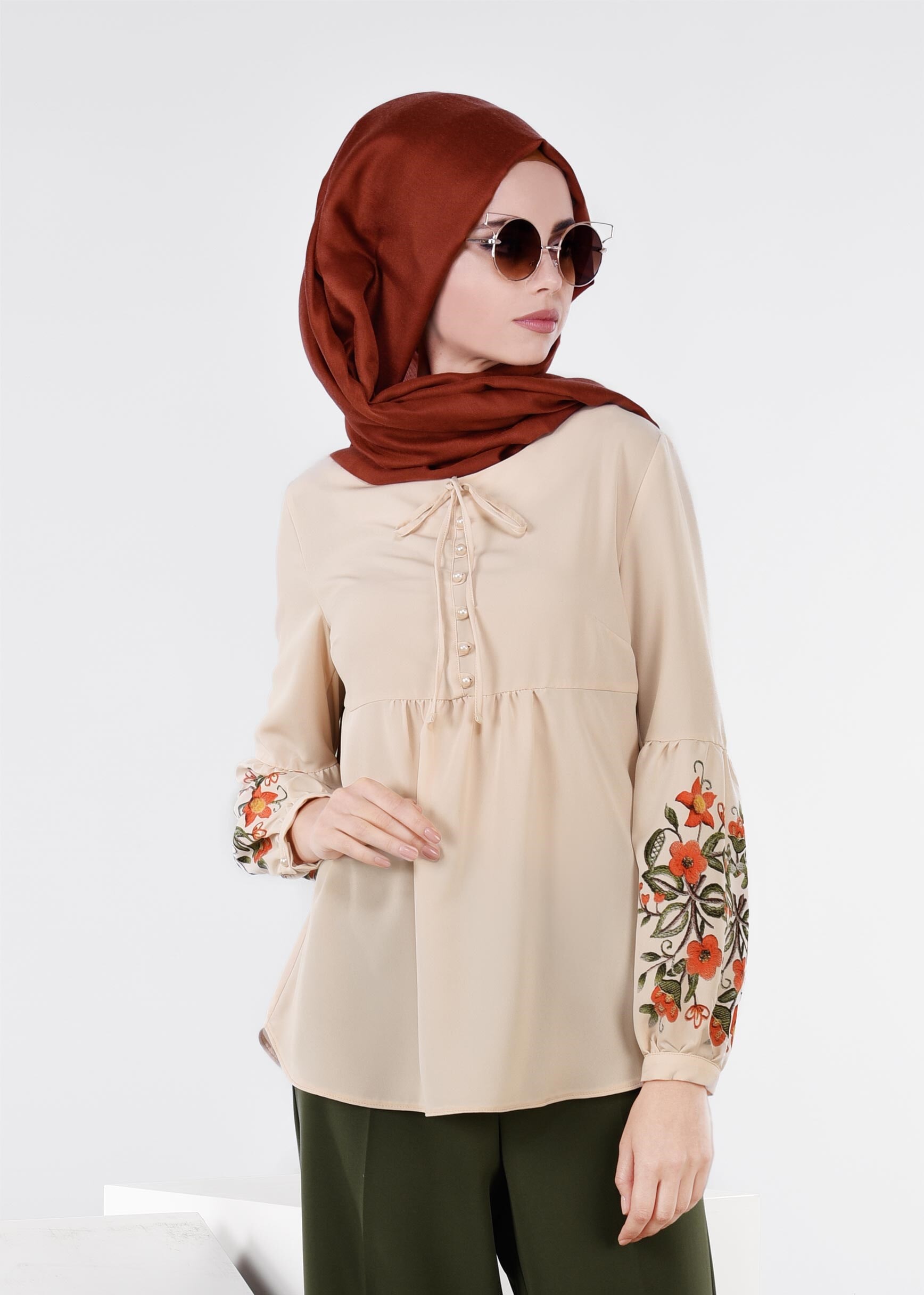 Tesettür giyim BEJ 4423 NEW LOREN BLUZ 36/44 TEK38