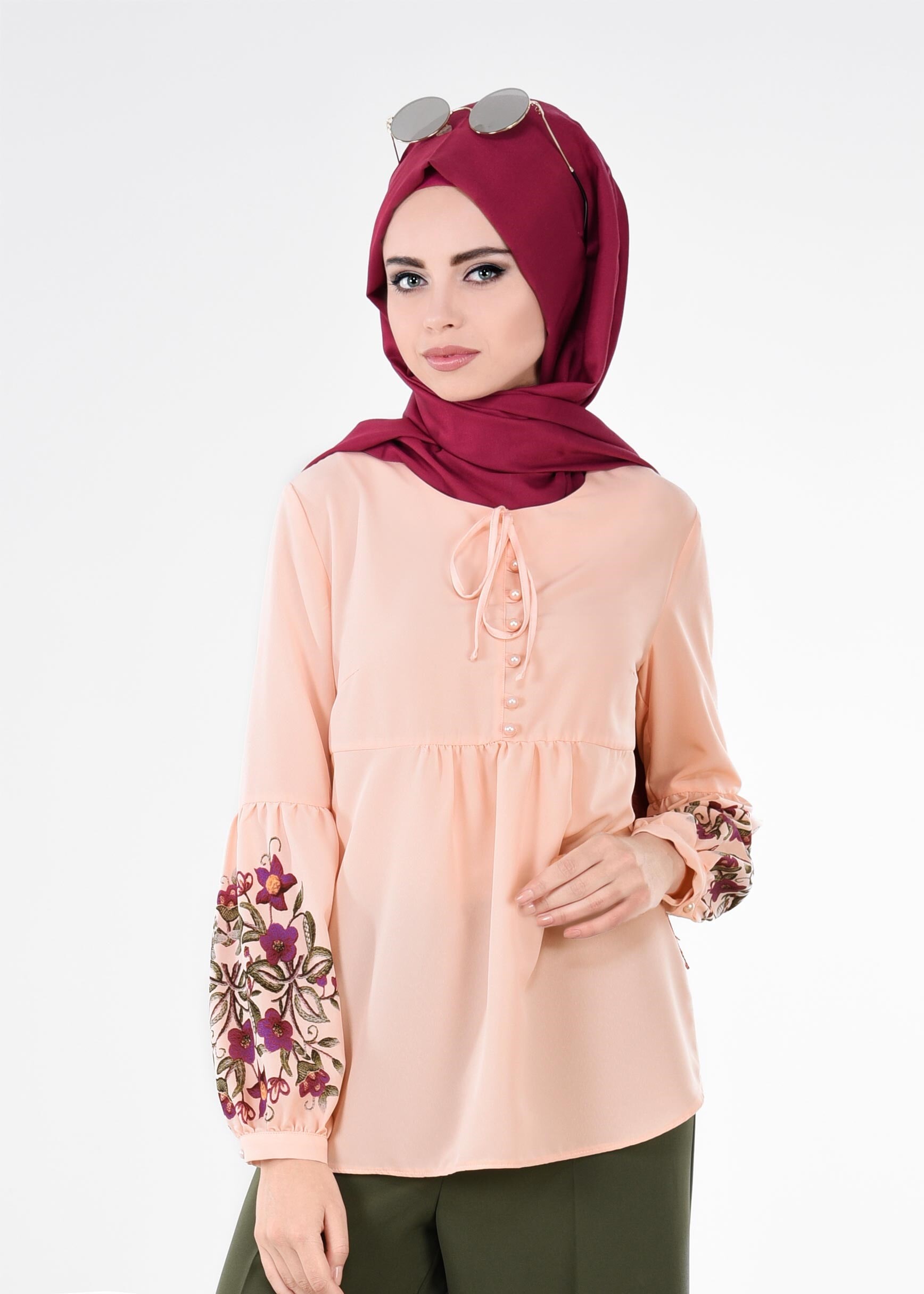 Tesettür giyim PUDRA 4423 NEW LOREN BLUZ 36/44 TEK38