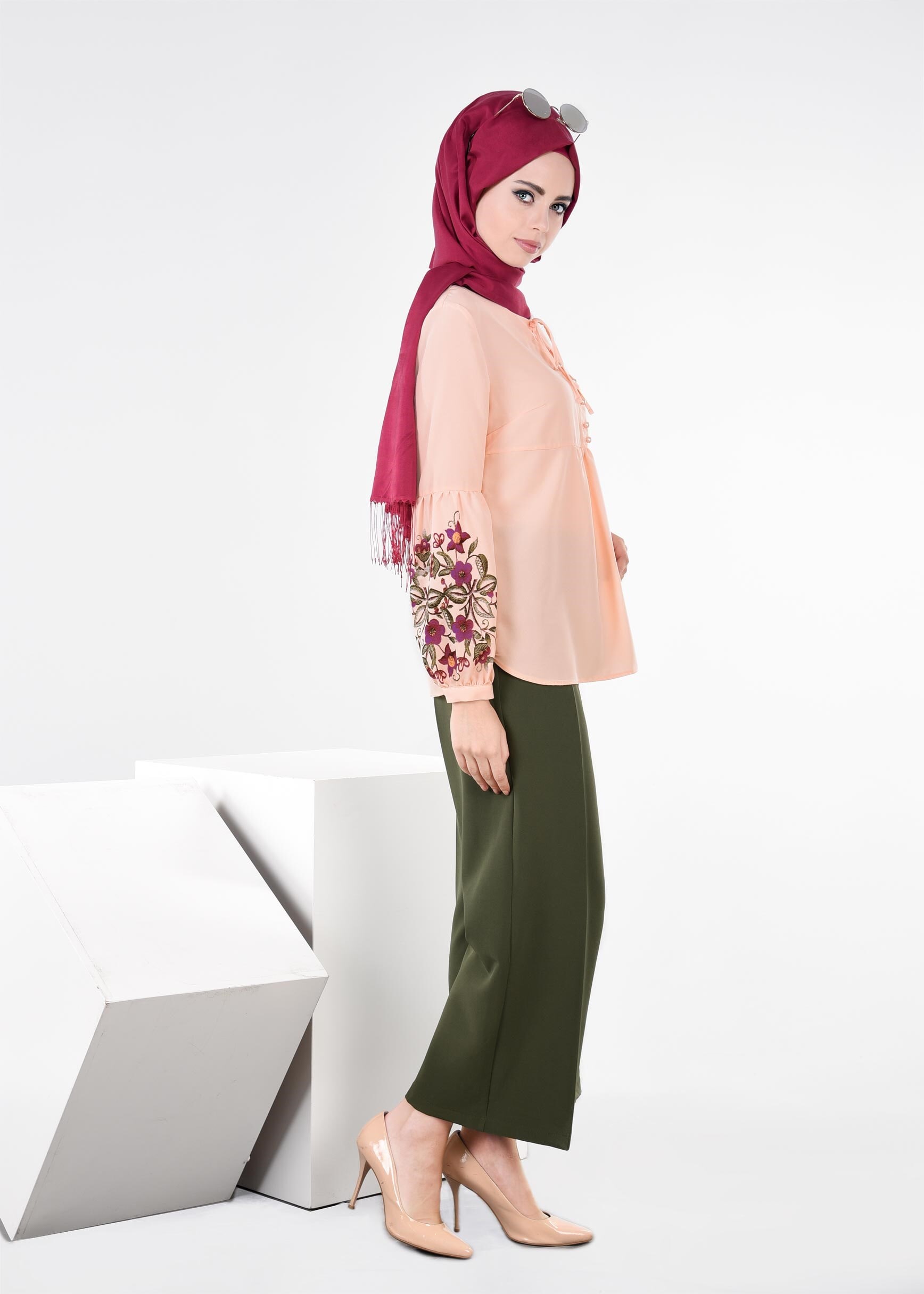 Tesettür giyim PUDRA 4423 NEW LOREN BLUZ 36/44 TEK38