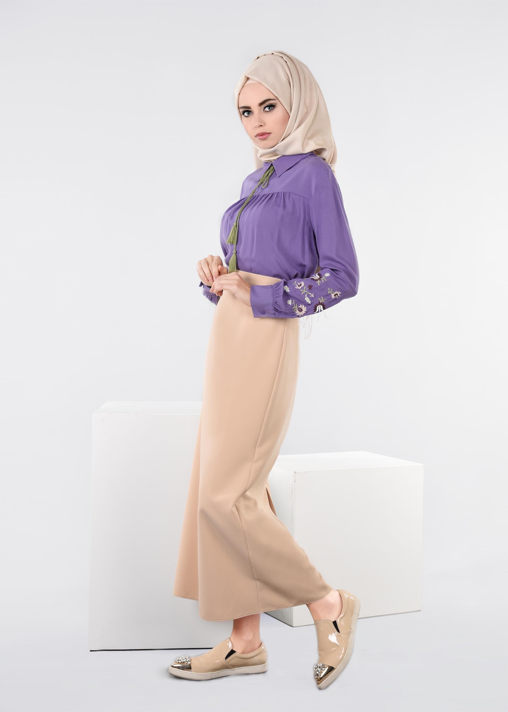 Tesettür giyim MOR 4424 NEW DOROTY BLUZ 36/42 TEK38