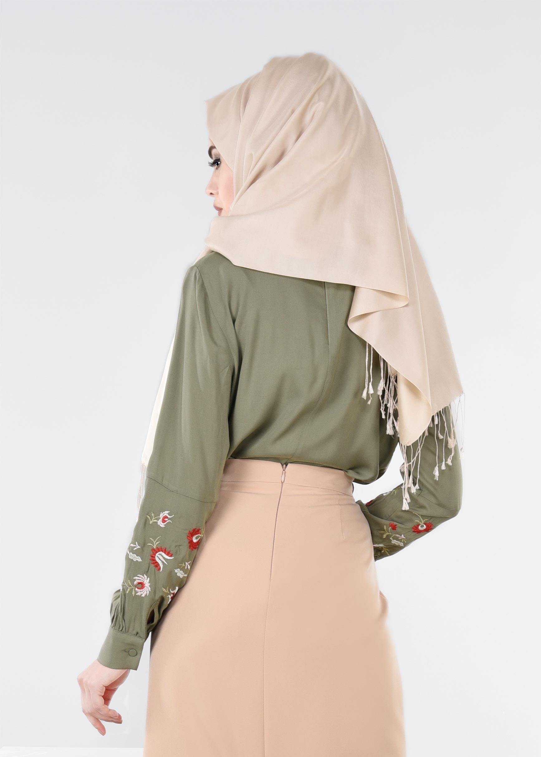 Tesettür giyim HAKİ 4424 NEW DOROTY BLUZ 36/42 TEK38