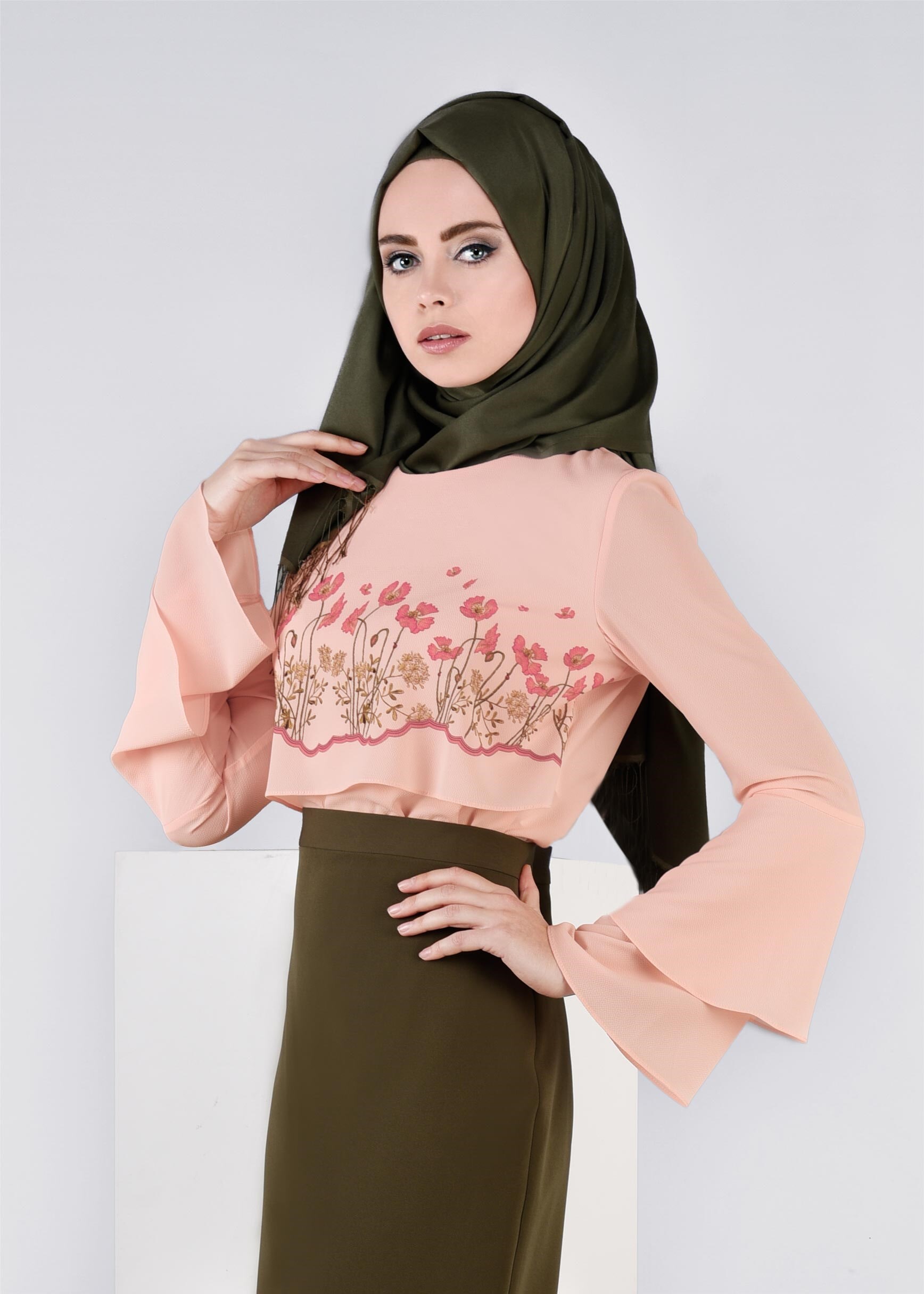 Tesettür giyim PUDRA 4516 EVA CRAP BLUZ 38/44 TEK36