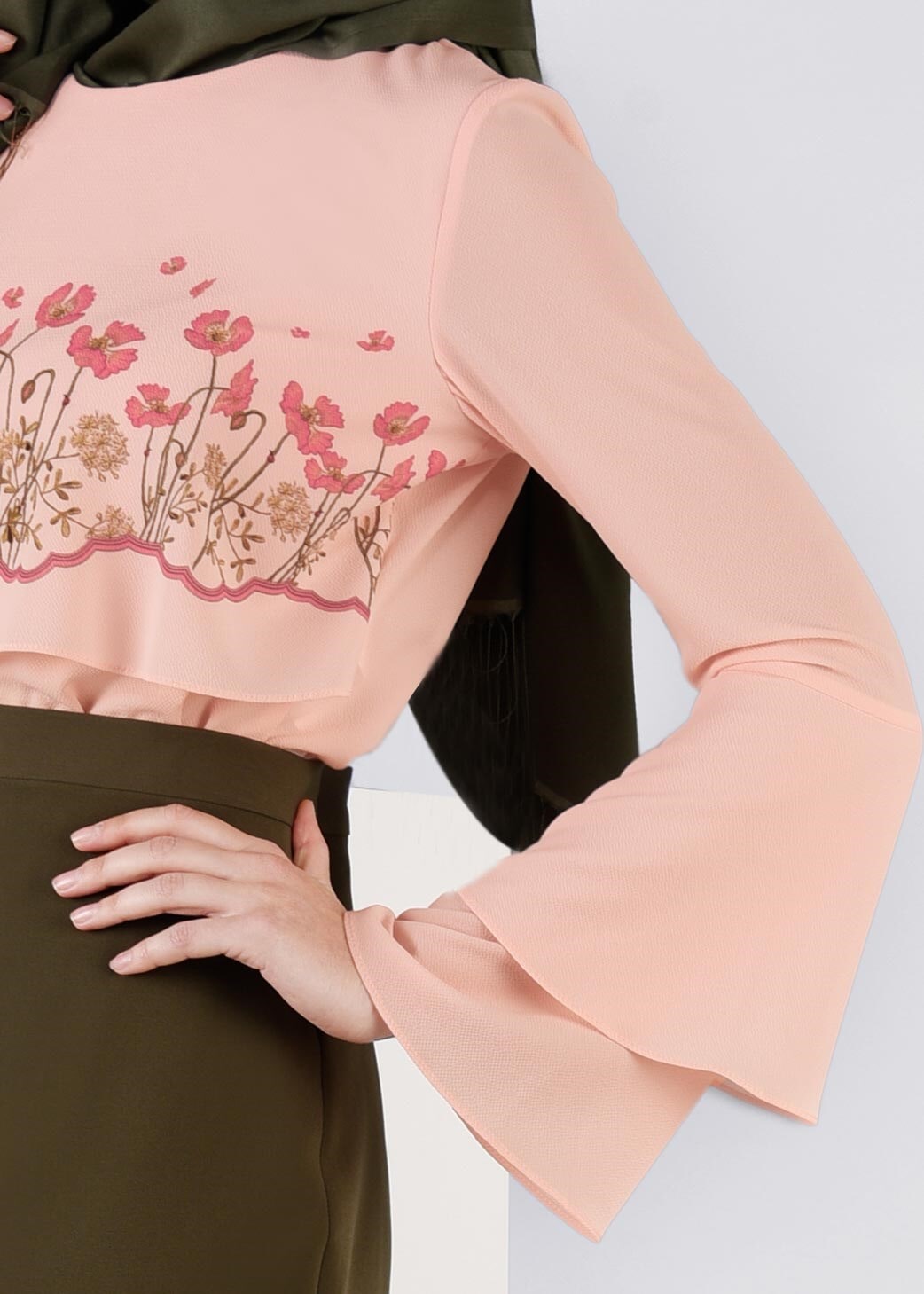 Tesettür giyim PUDRA 4516 EVA CRAP BLUZ 38/44 TEK36