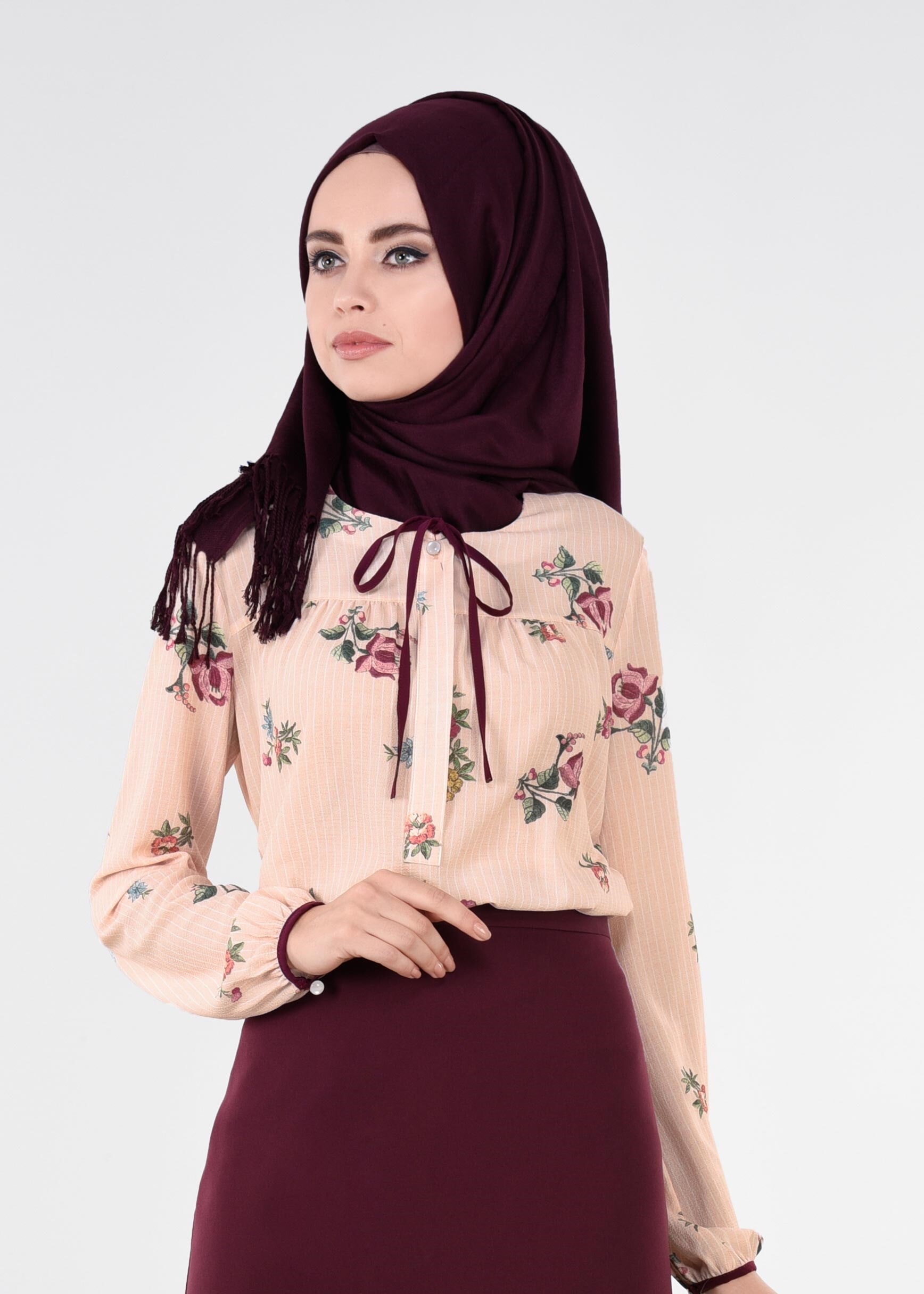 Tesettür giyim PUDRA 4517 CAPRİ 11643 BLUZ 36/42 TEK38