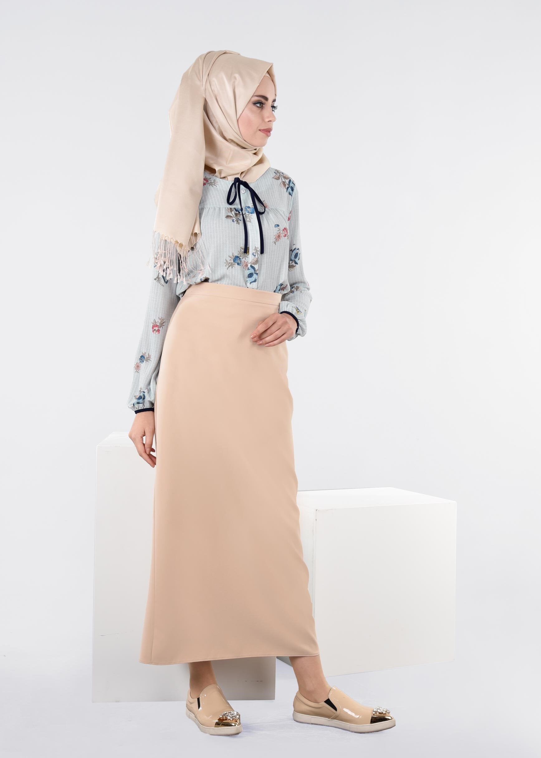 Tesettür giyim MAVİ 4517 CAPRİ 11643 BLUZ 36/42 TEK38