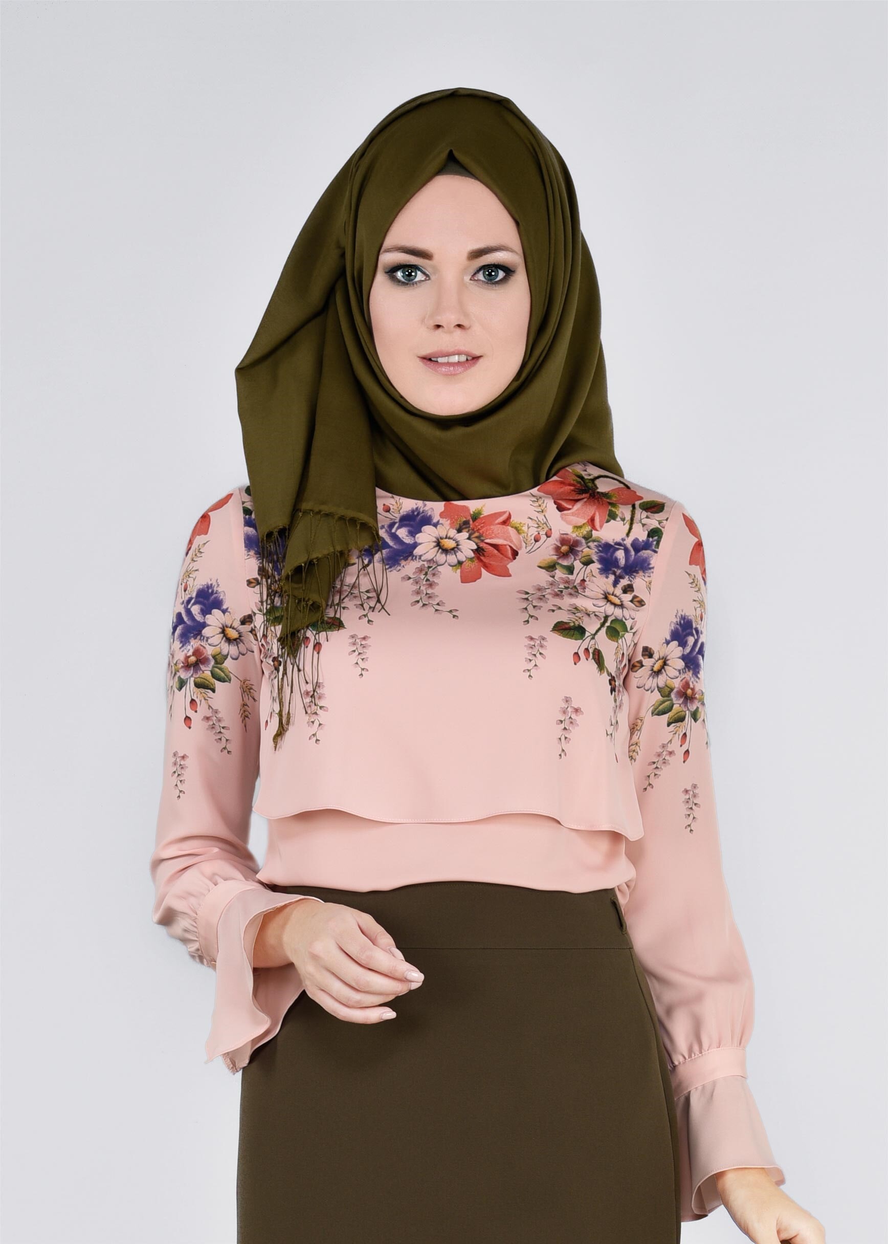 Tesettür giyim PUDRA 4538 NEW LOREN BLUZ 38/44