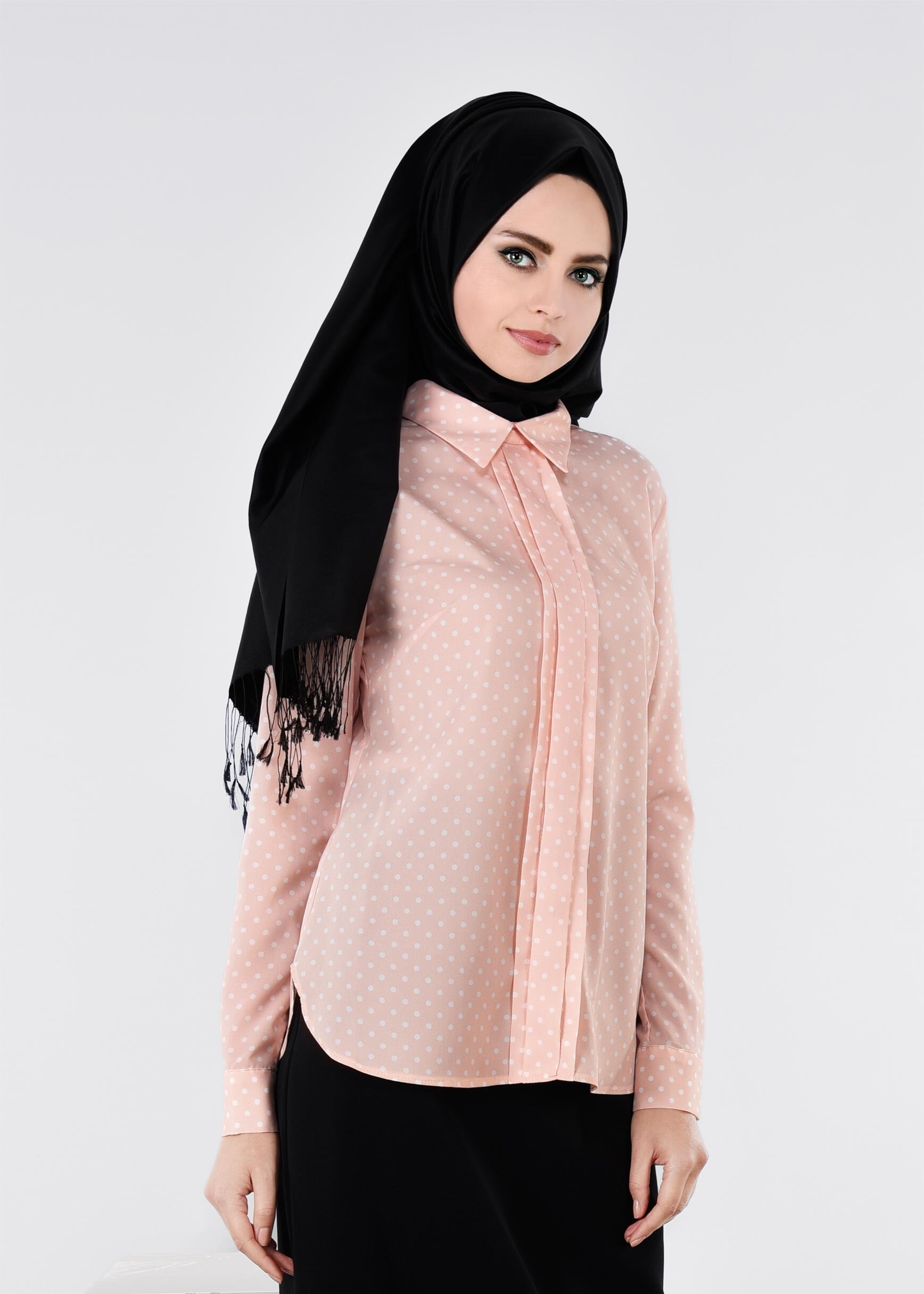 Tesettür giyim PUDRA 4545 ROSA 2411 BLUZ 38/46