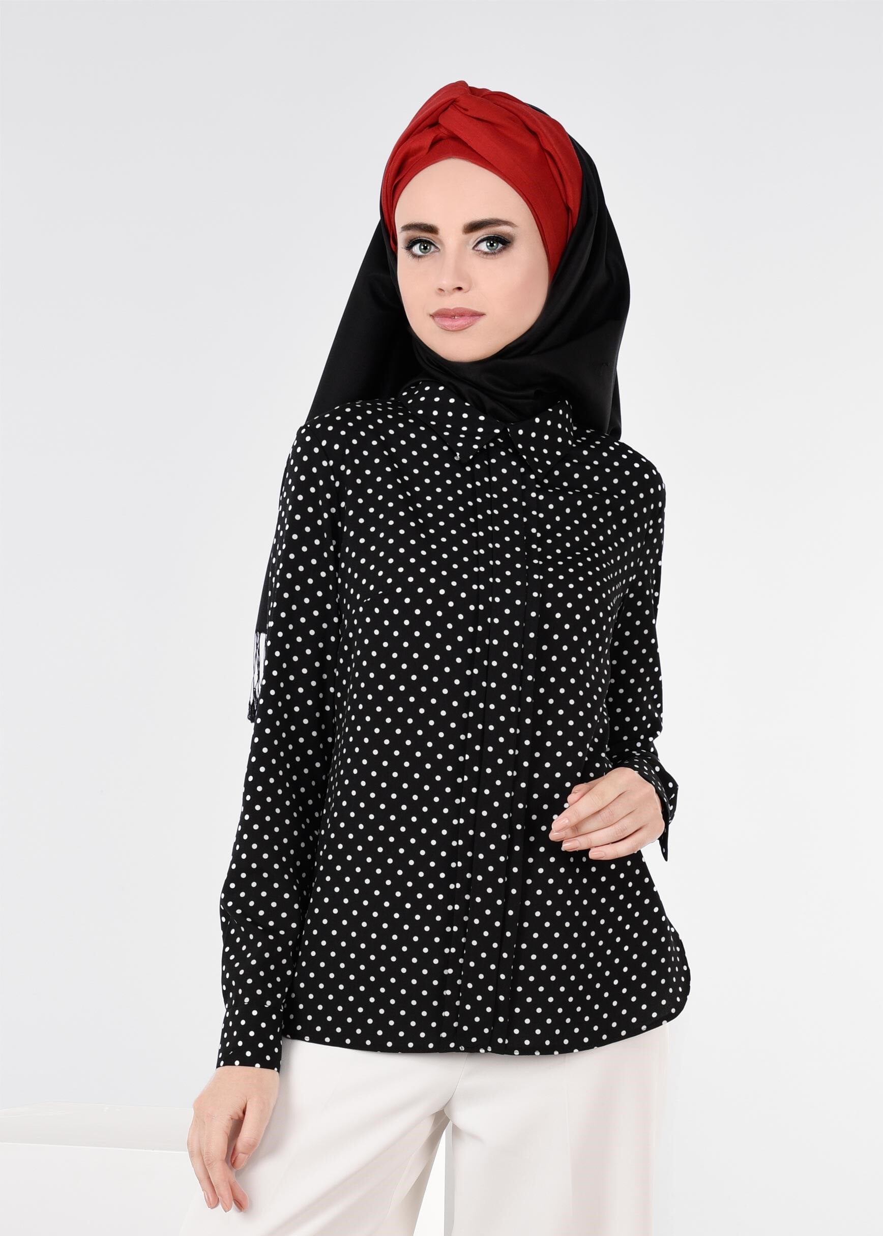 Tesettür giyim SİYAH 4545 ROSA 2411 BLUZ 38/46
